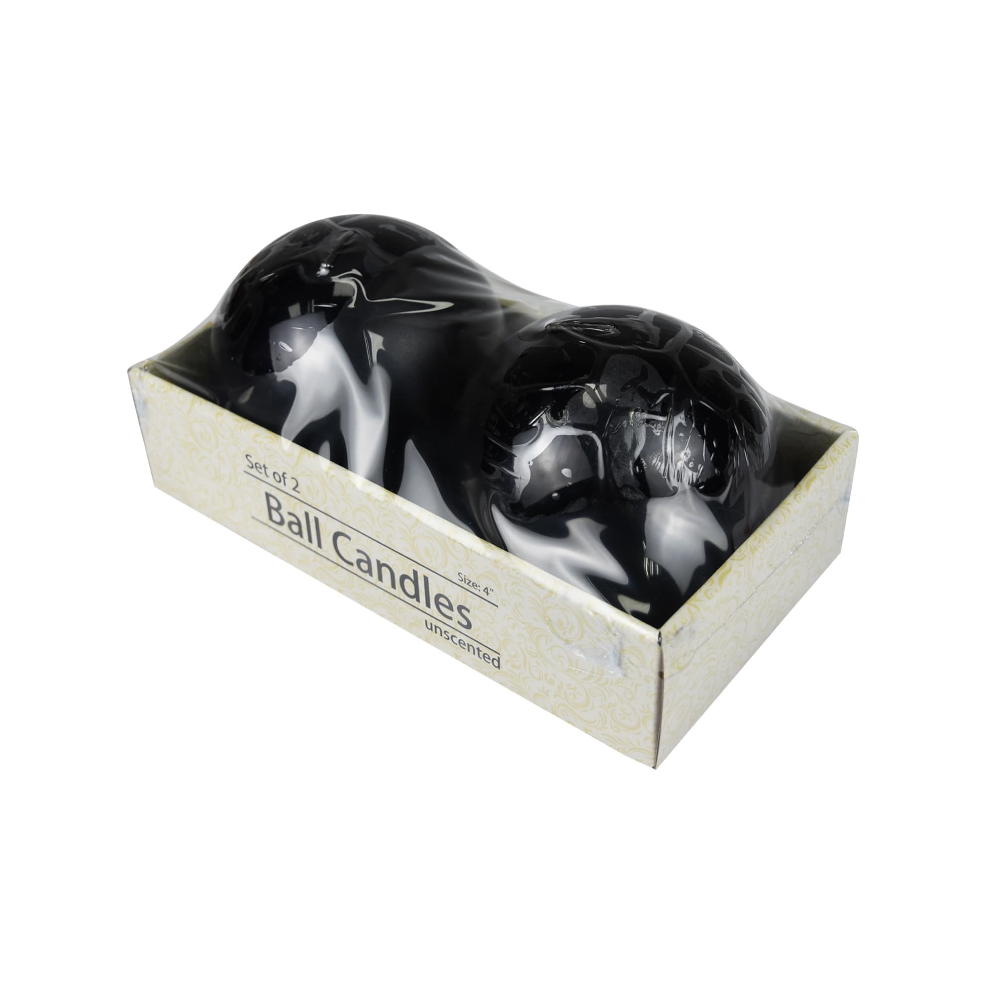 4 Inch Black Ball Candles (2pc/Box)