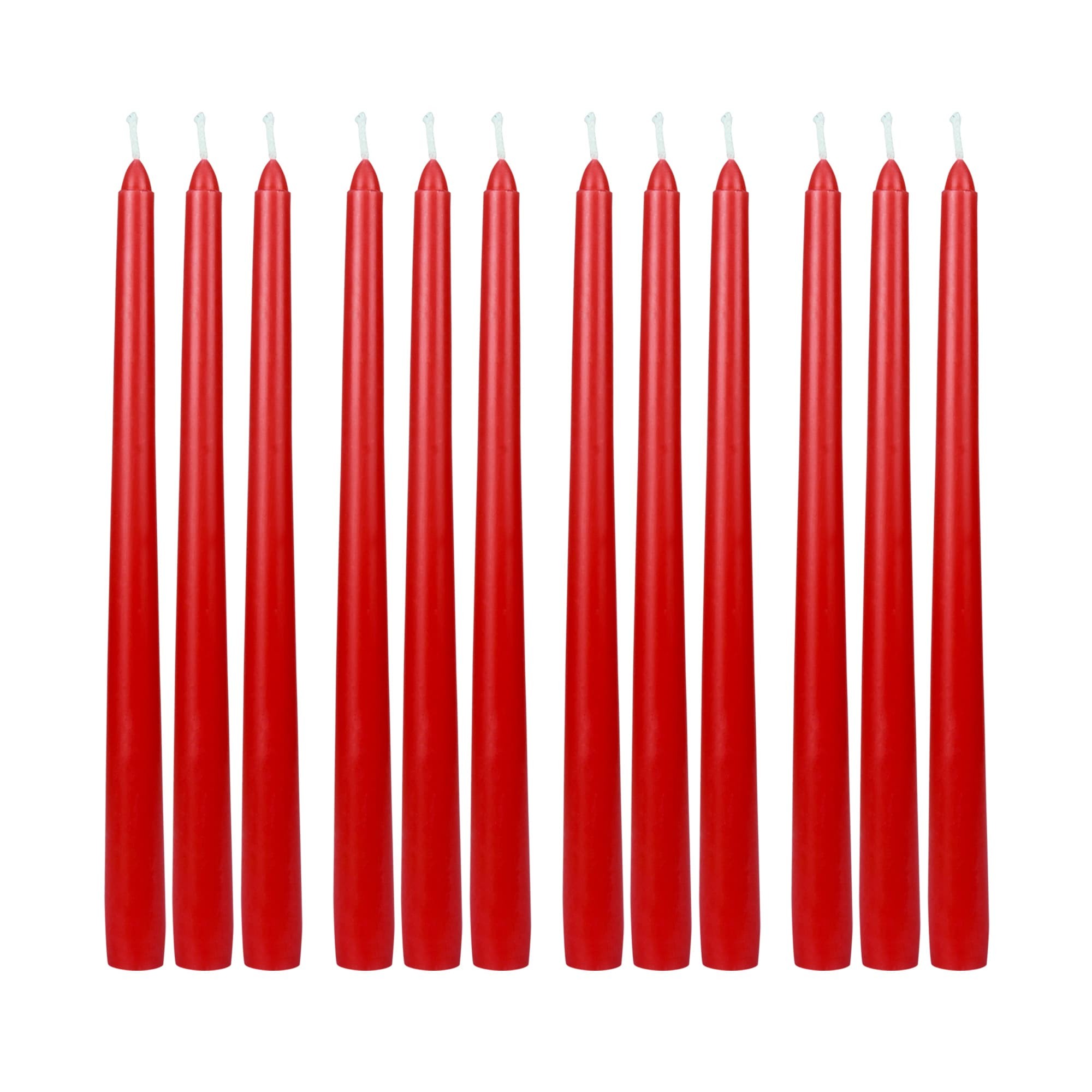 10 Inch Ruby Red Taper Candles (1 Dozen)