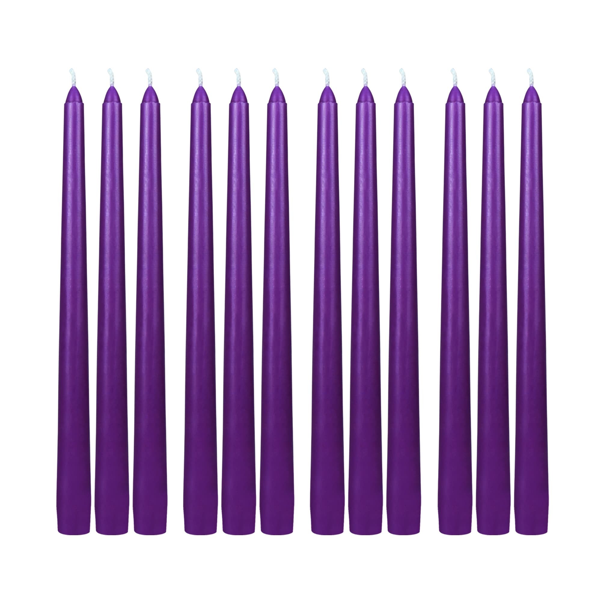 10 Inch Purple Taper Candles (144pcs/Case) Bulk