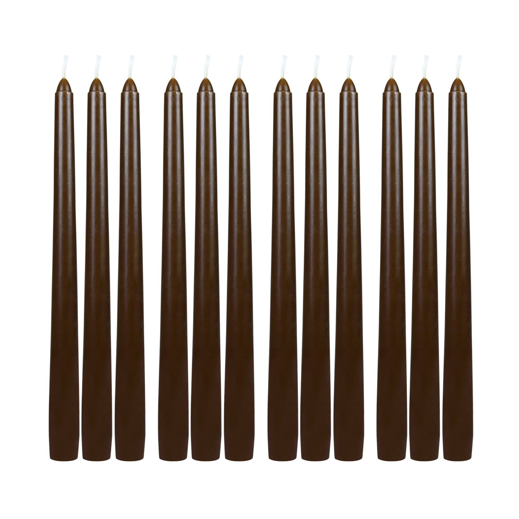 10 Inch Brown Taper Candles (144pcs/Case) Bulk