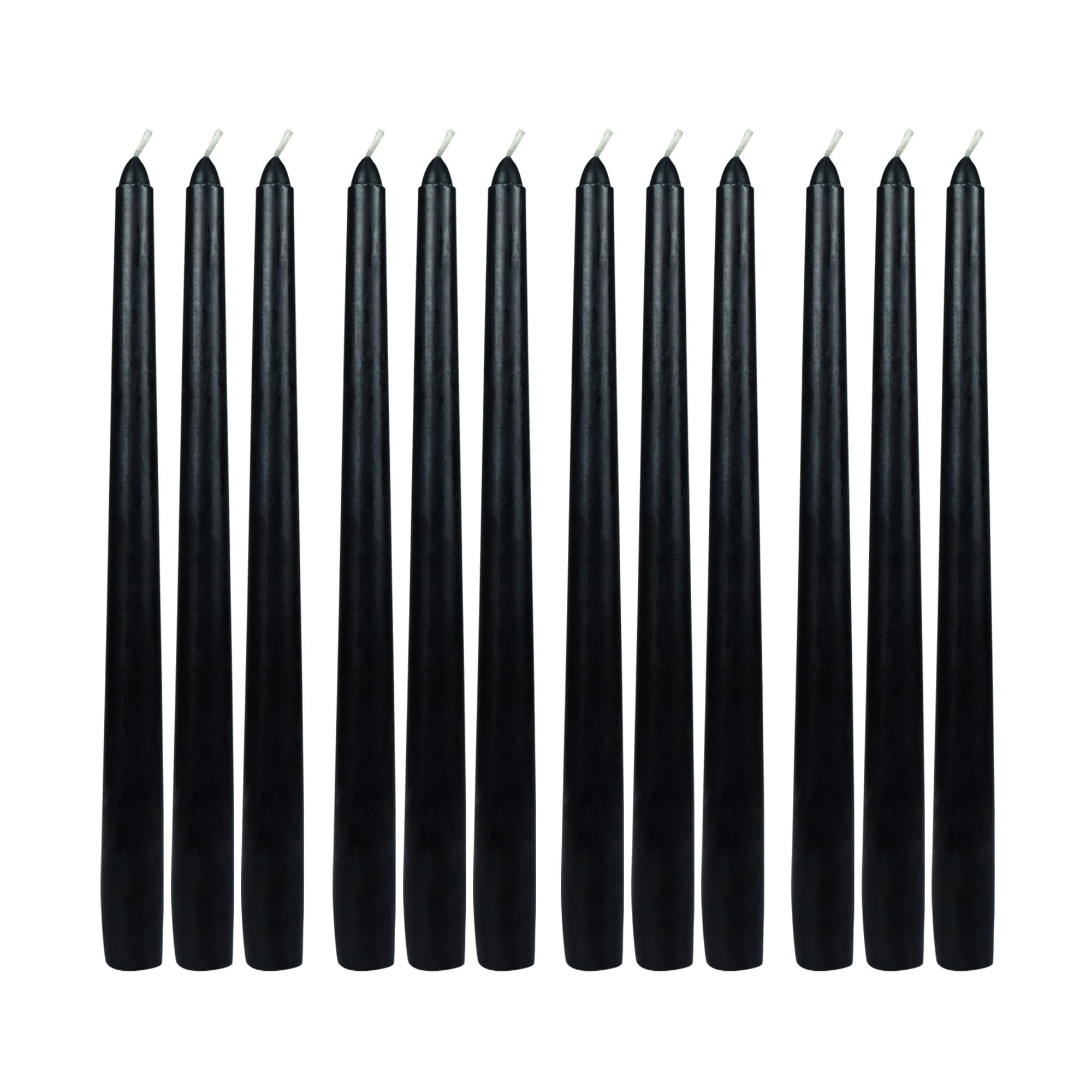 10 Inch Black Taper Candles (144pcs/Case) Bulk