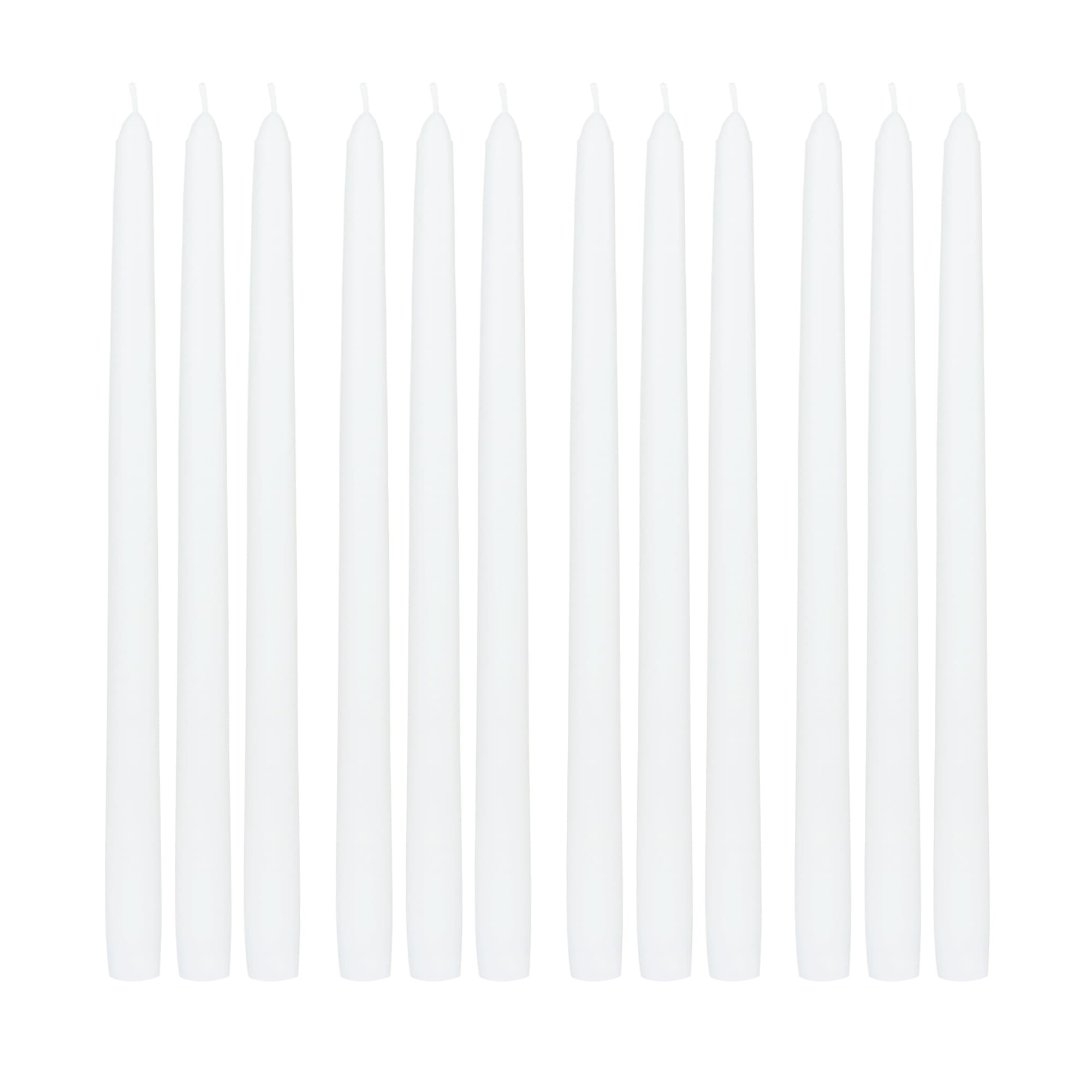 12 Inch White Taper Candles (144pcs/Case) Bulk