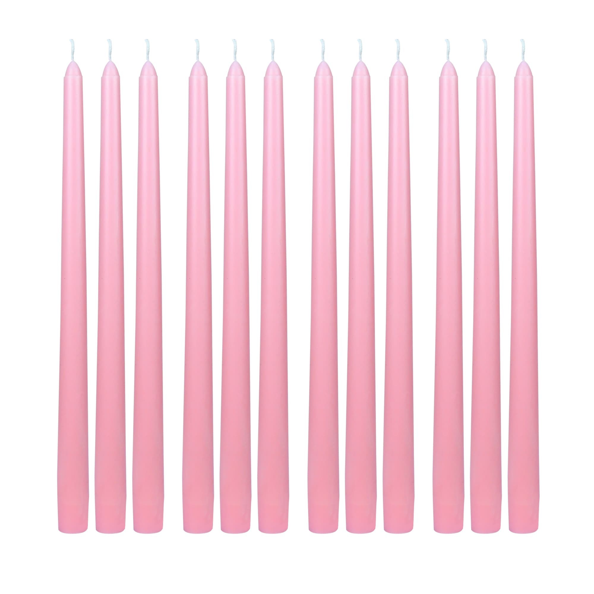 12 Inch Light Rose Taper Candles (144pcs/Case) Bulk