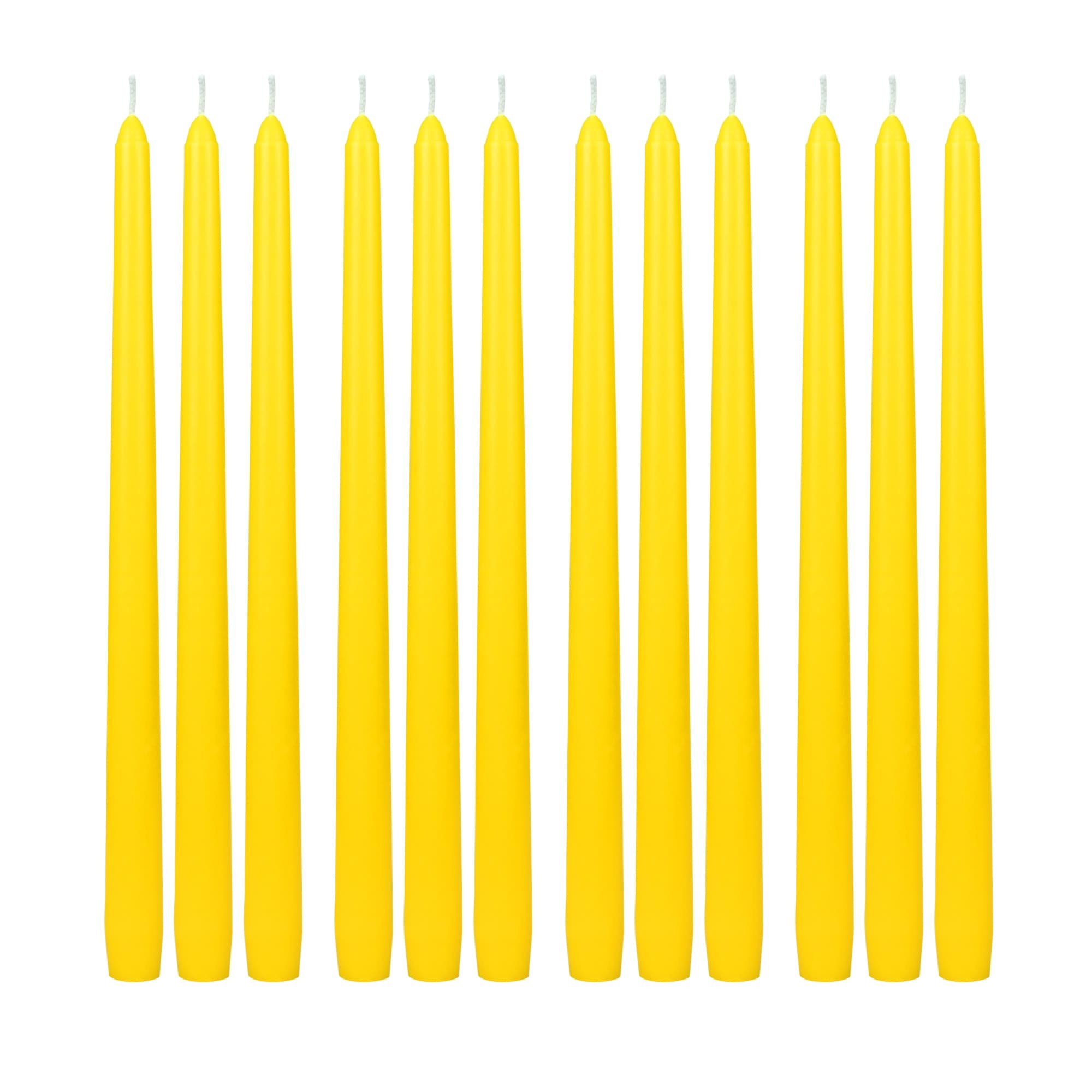 12 Inch Yellow Taper Candles (1 Dozen)