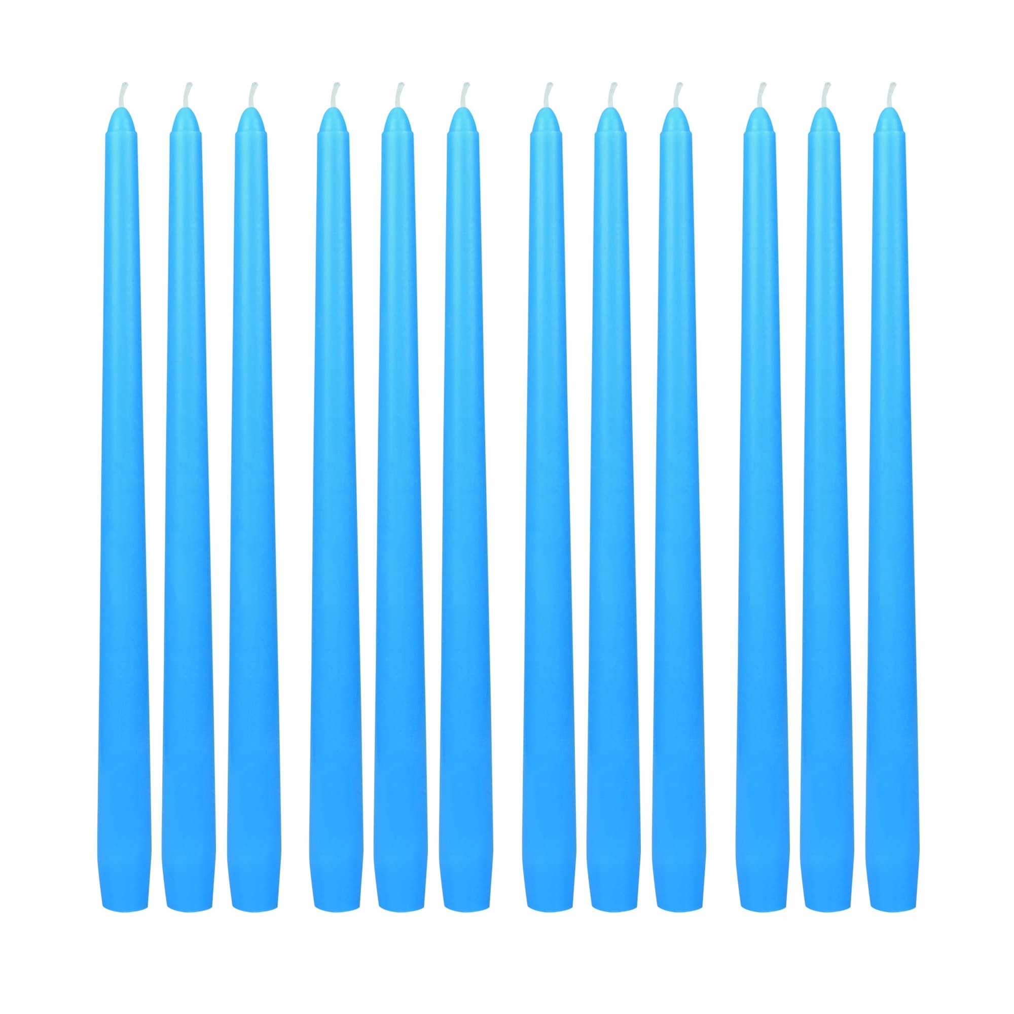 12 Inch Light Blue Taper Candles (144pcs/Case) Bulk