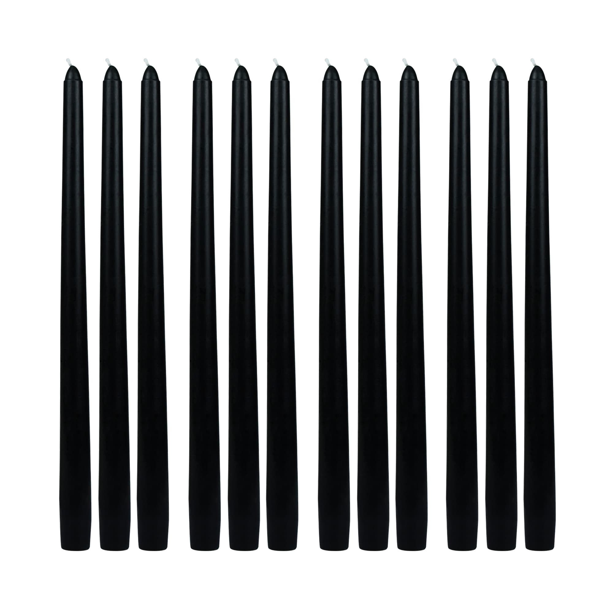 12 Inch Black Taper Candles (144pcs/Case) Bulk