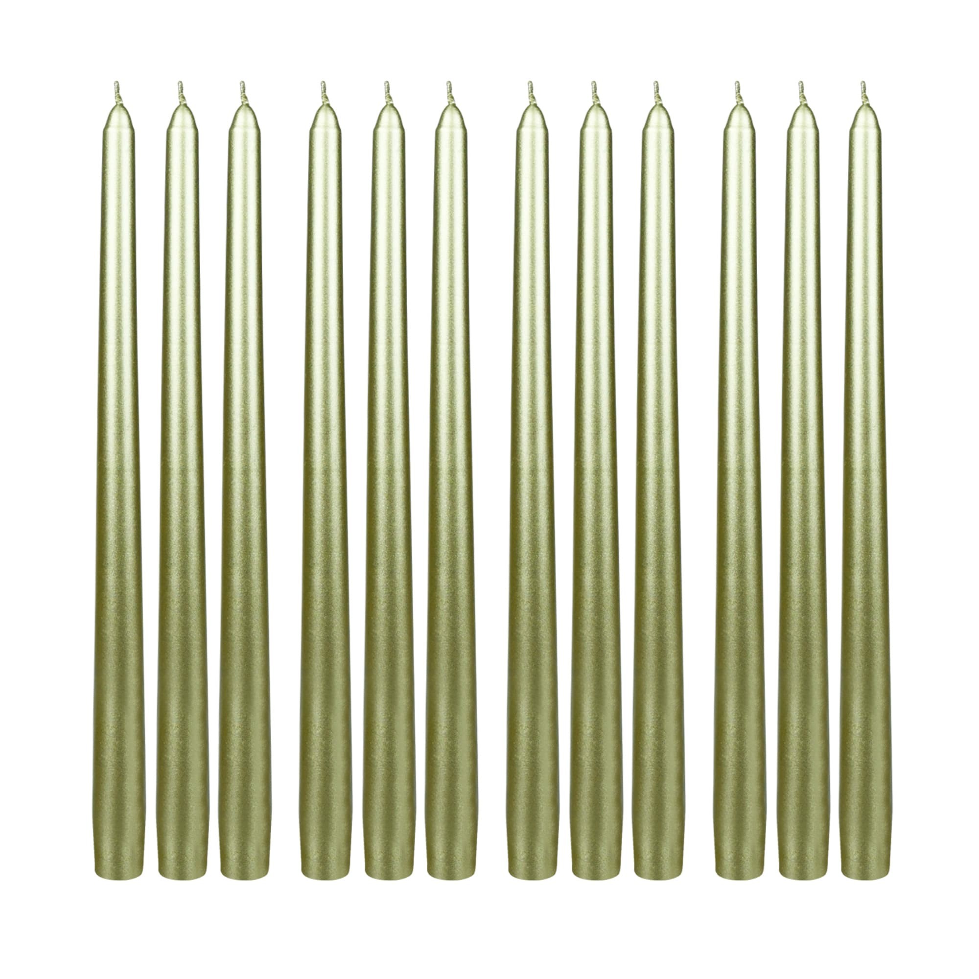 12 Inch Metallic Gold Taper Candles (144pcs/Case) Bulk 12 Inch Metallic Gold Taper Candles (144pcs/Case) Bulk