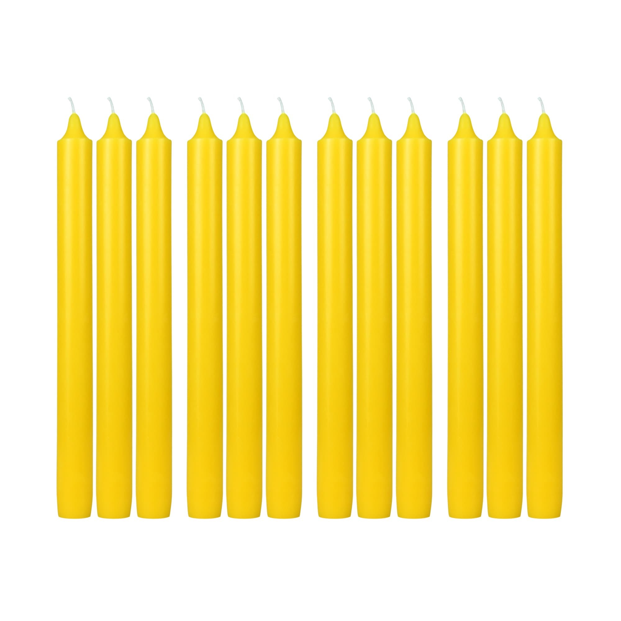 10 Inch Yellow Straight Taper Candles (144pcs/Case) Bulk