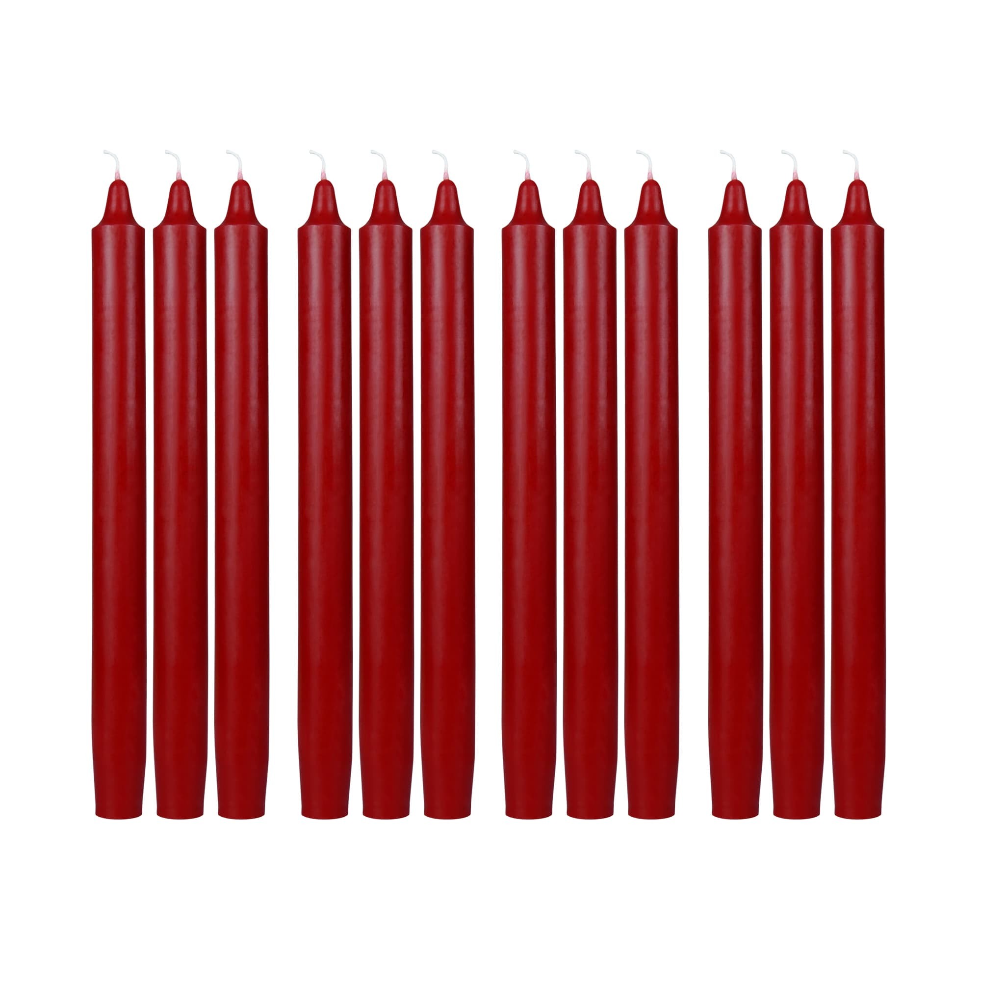 10 Inch Red Straight Taper Candles (144pcs/Case) Bulk