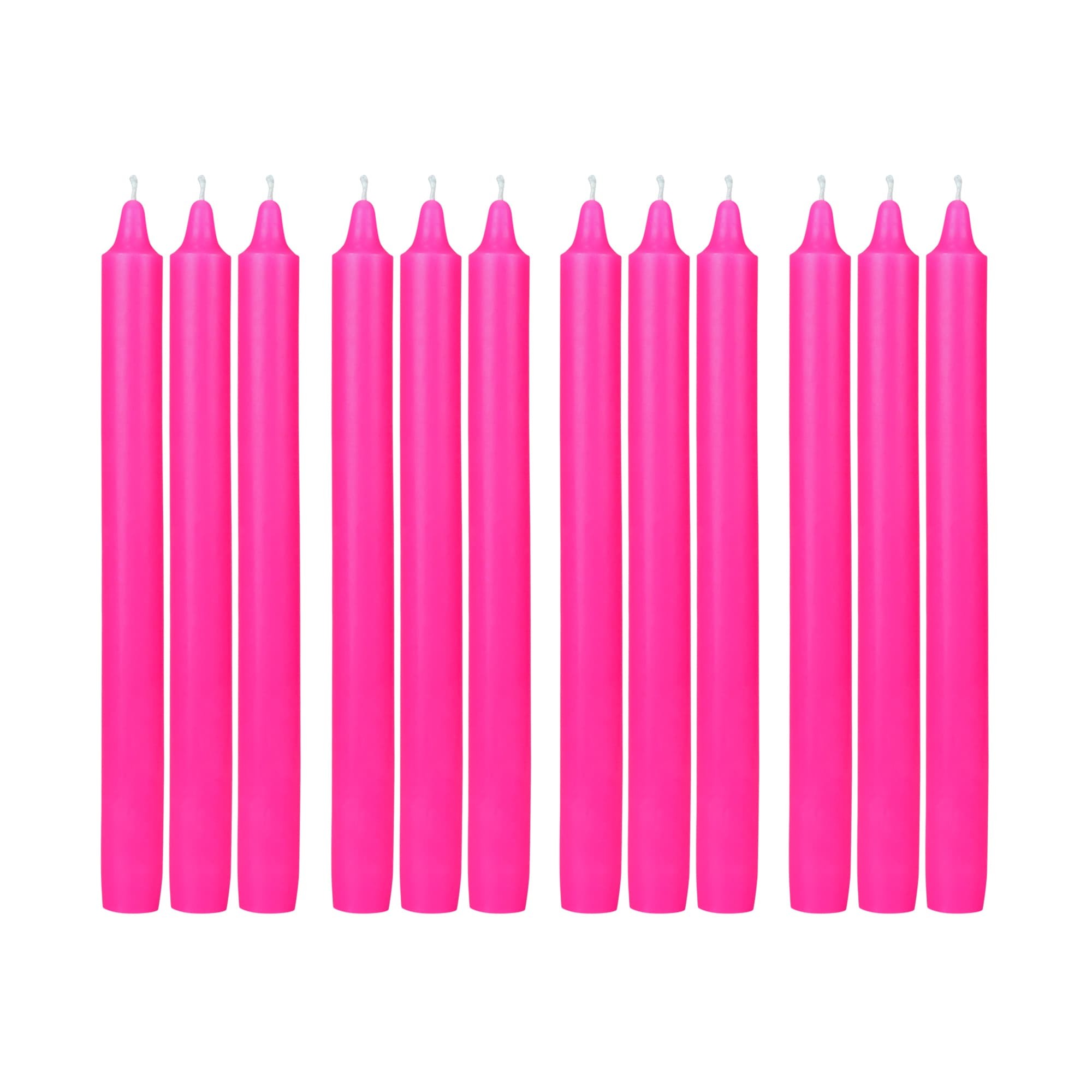 10 Inch Hot Pink Straight Taper Candles (144pcs/Case) Bulk
