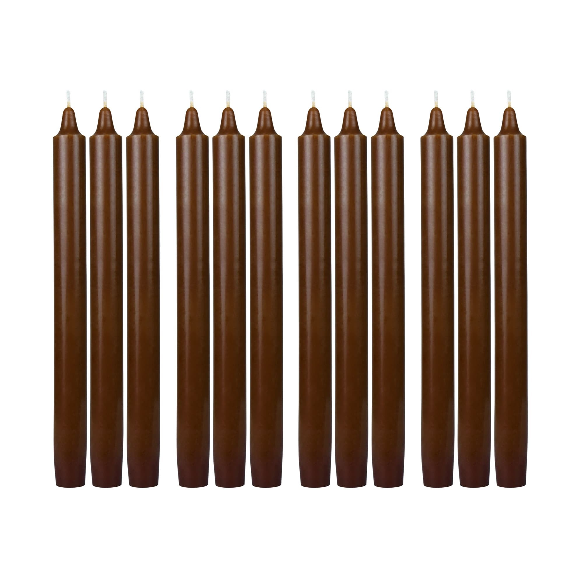 10 Inch Brown Straight Taper Candles (1 Dozen)