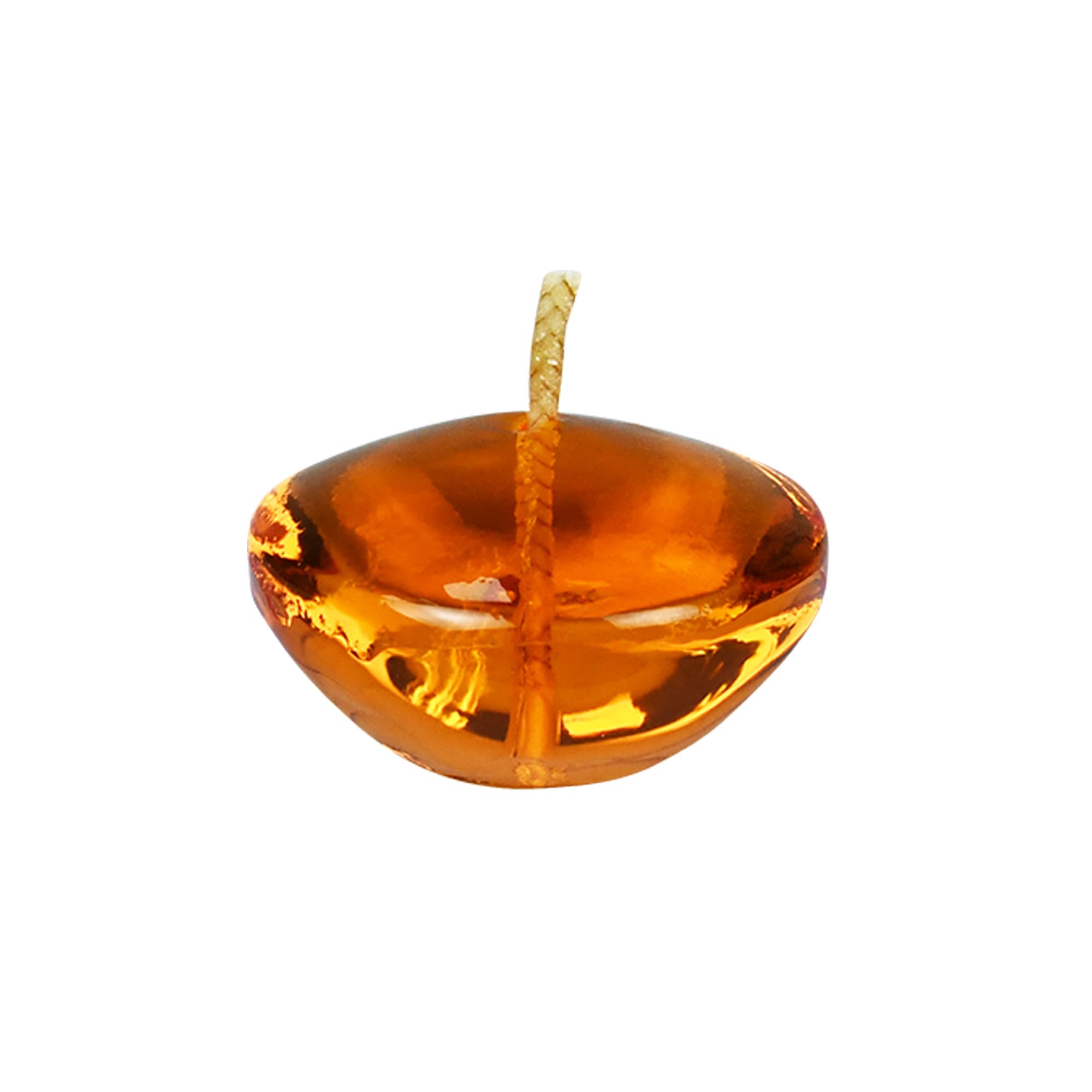 1.75 Inch Clear Orange Gel Floating Candles (12pc/Box)