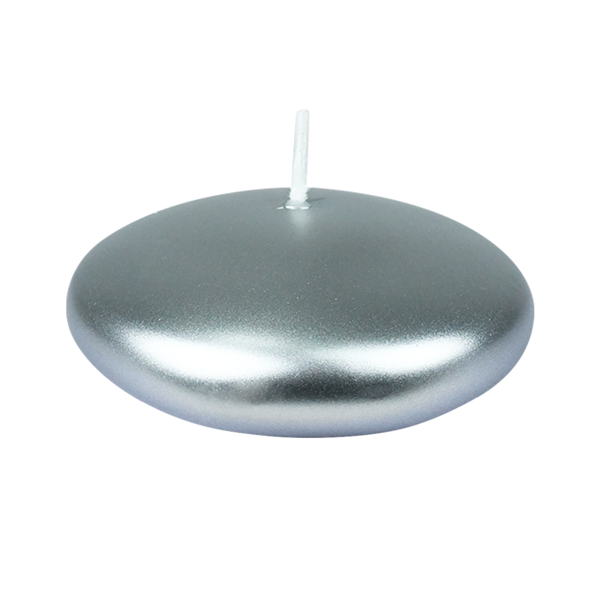 3 Inch Metallic Silver Floating Candles (12pc/Box)