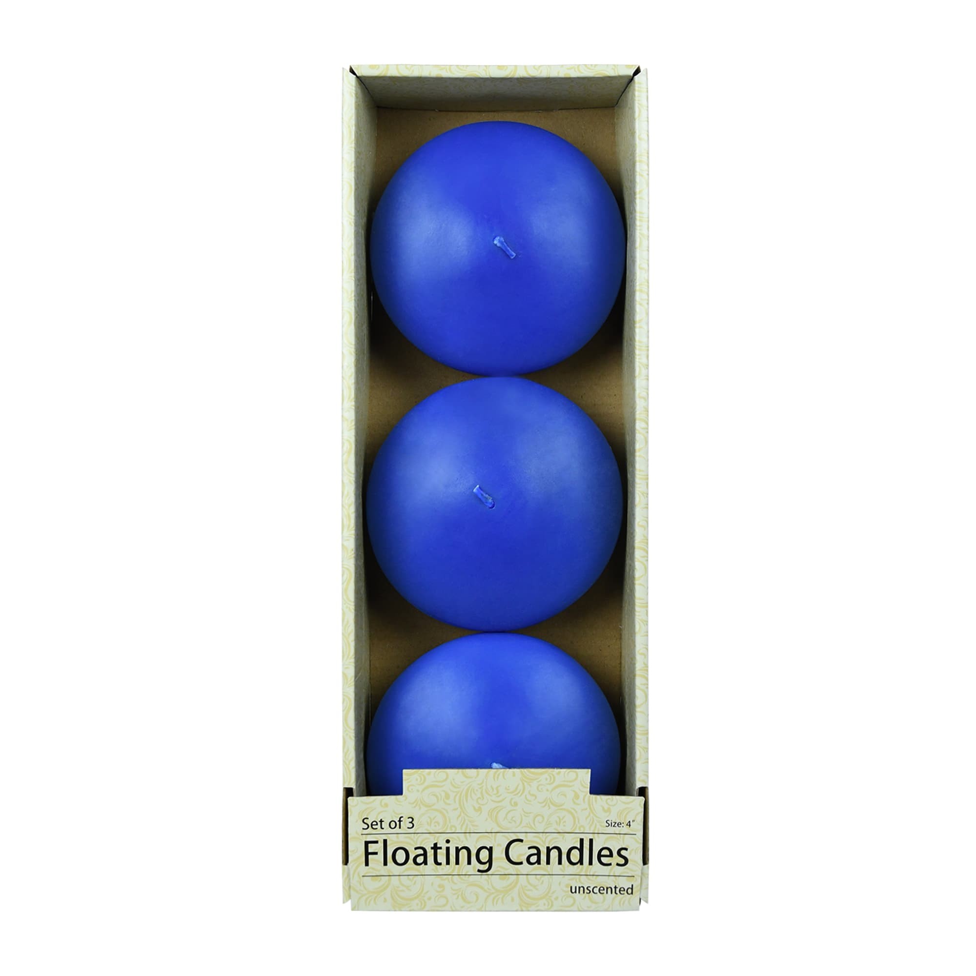 4 Inch Blue Floating Candles (24pcs/Case) Bulk