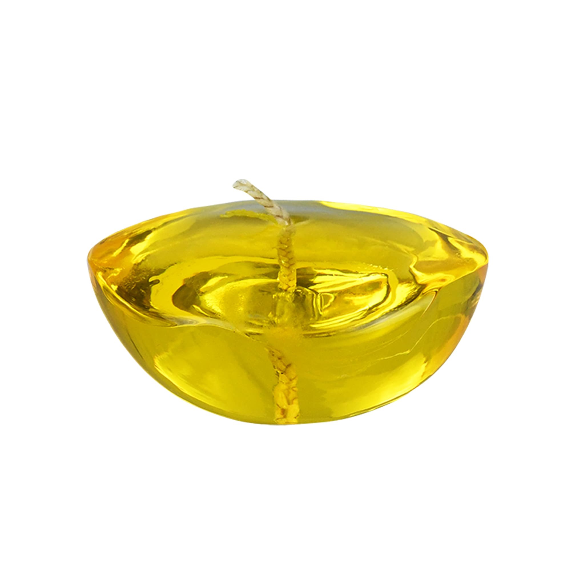 3 Inch Clear Yellow Gel Floating Candles (72pcs/Case) Bulk
