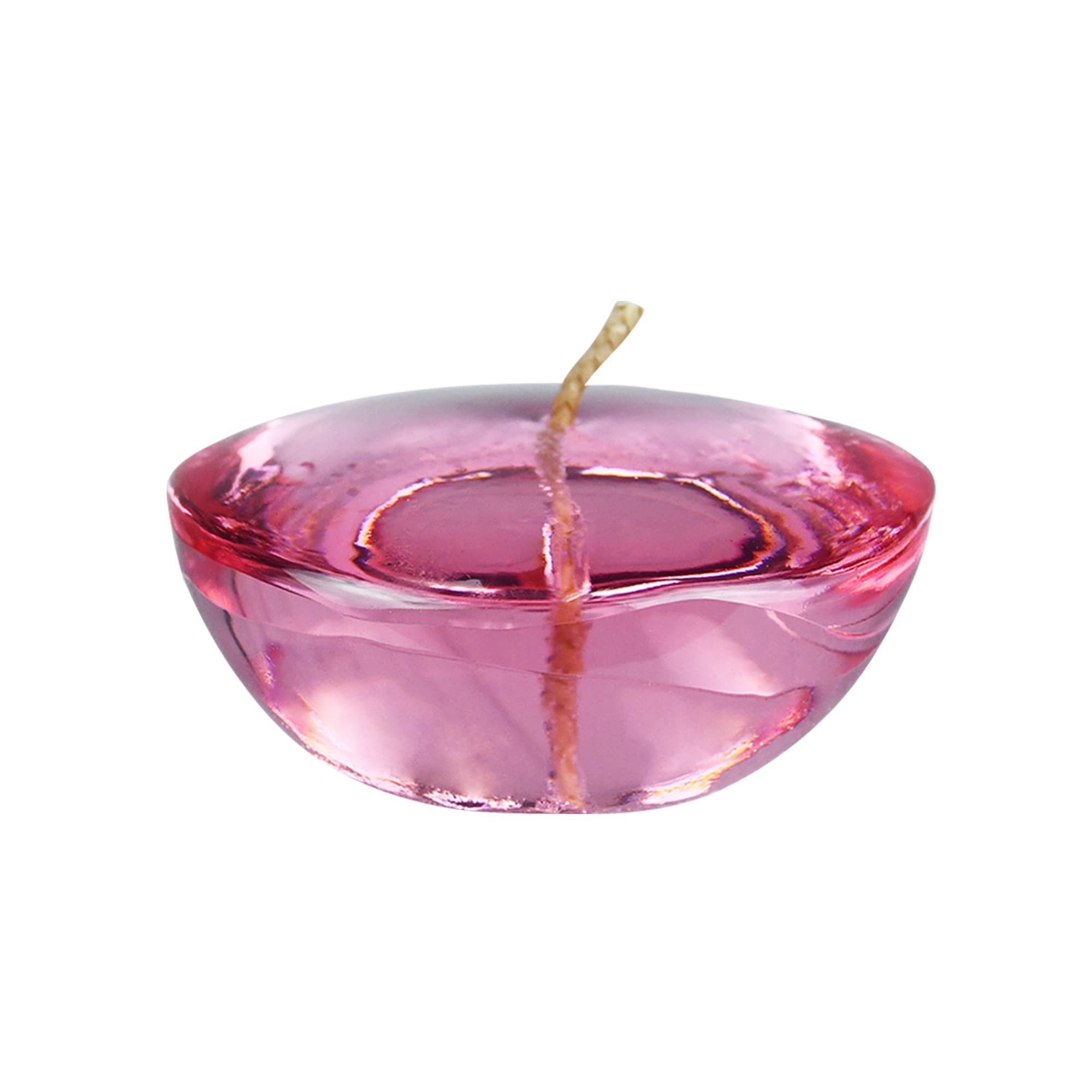 3 Inch Clear Light Rose Gel Floating Candles (72pcs/Case) Bulk