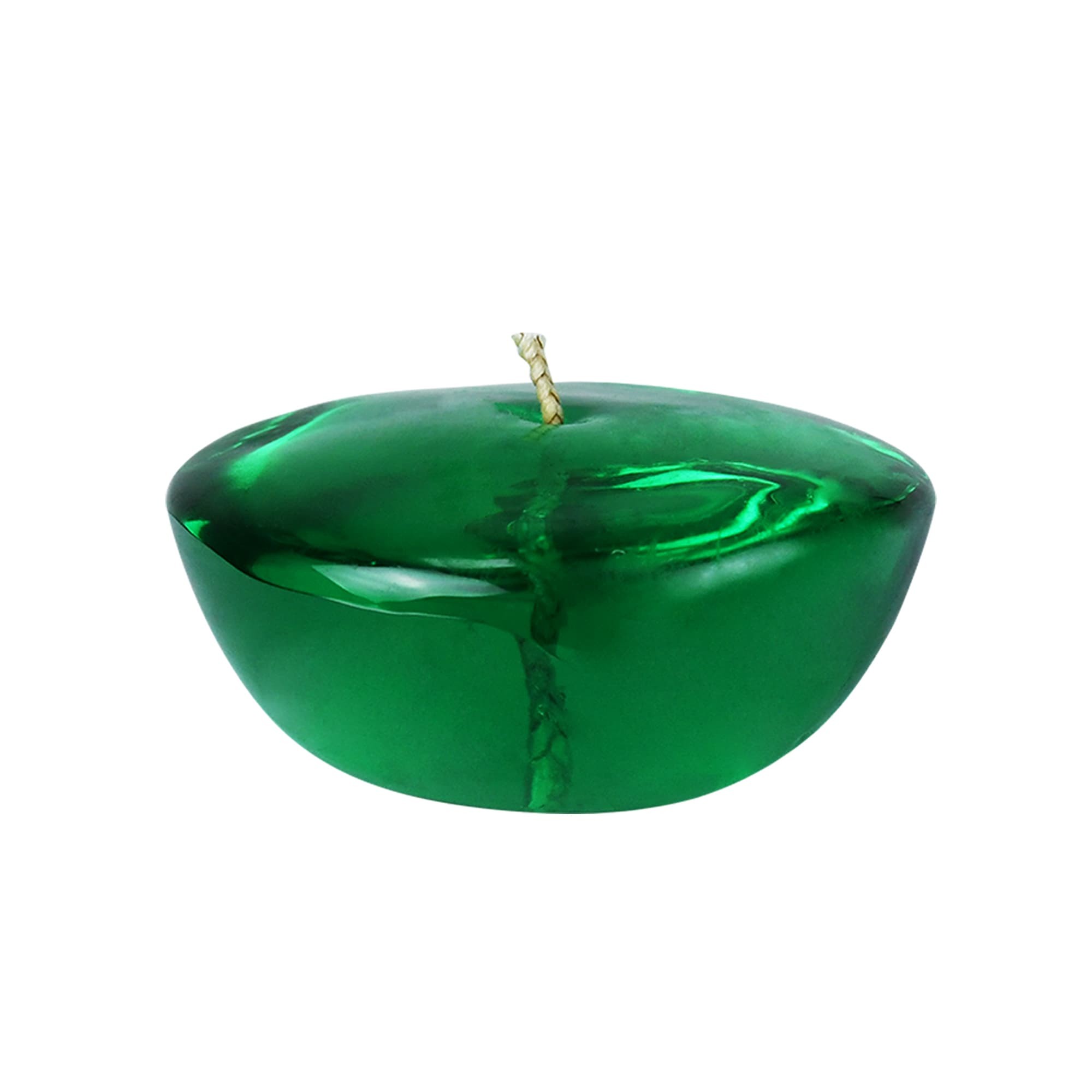3 Inch Clear Hunter Green Gel Floating Candles (6pc/Box)
