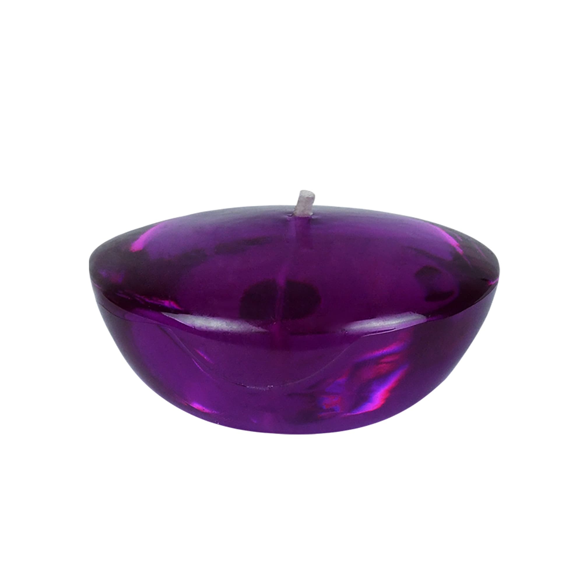 3 Inch Clear Purple Gel Floating Candles (6pc/Box)
