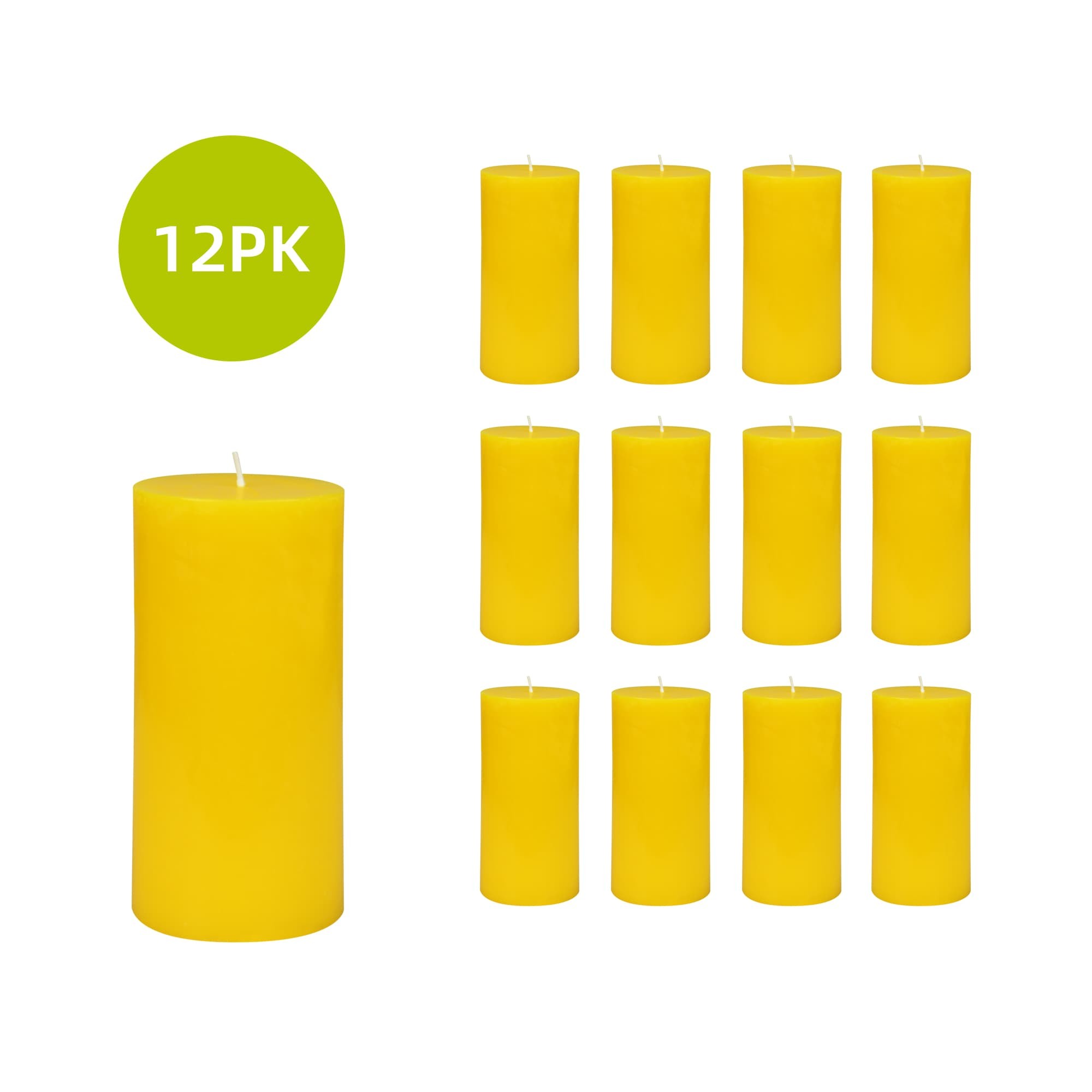 3 x 6 Inch Yellow Citronella Pillar Candle (12pcs/Case) Bulk