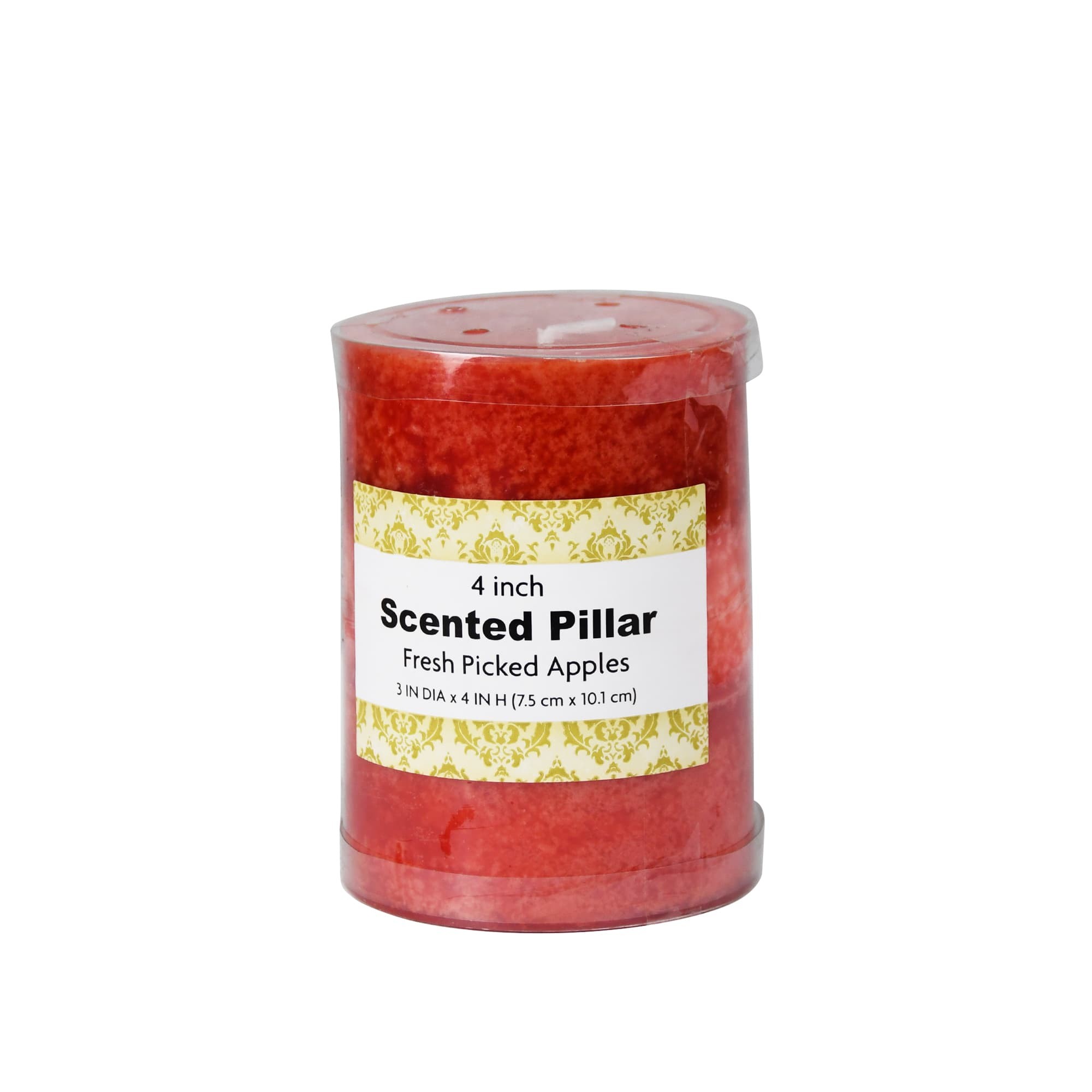 3 x 4 Inch Tritone Red Scented Pillar Candle(24pcs/Case)
