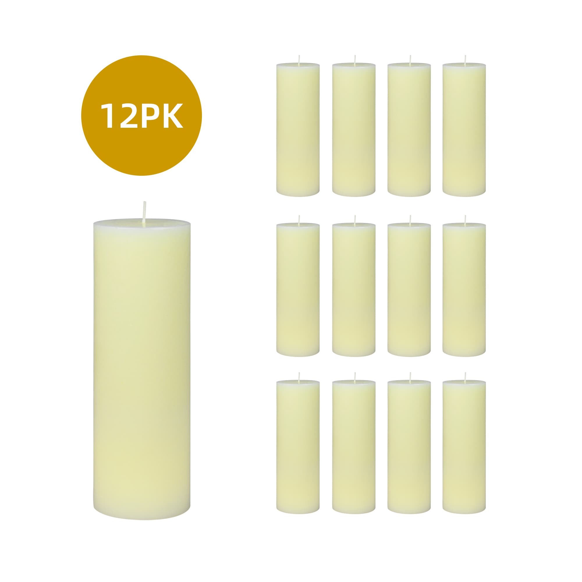 3 x 9 Inch Pale Ivory Pillar Candles (12pcs/Case) Bulk