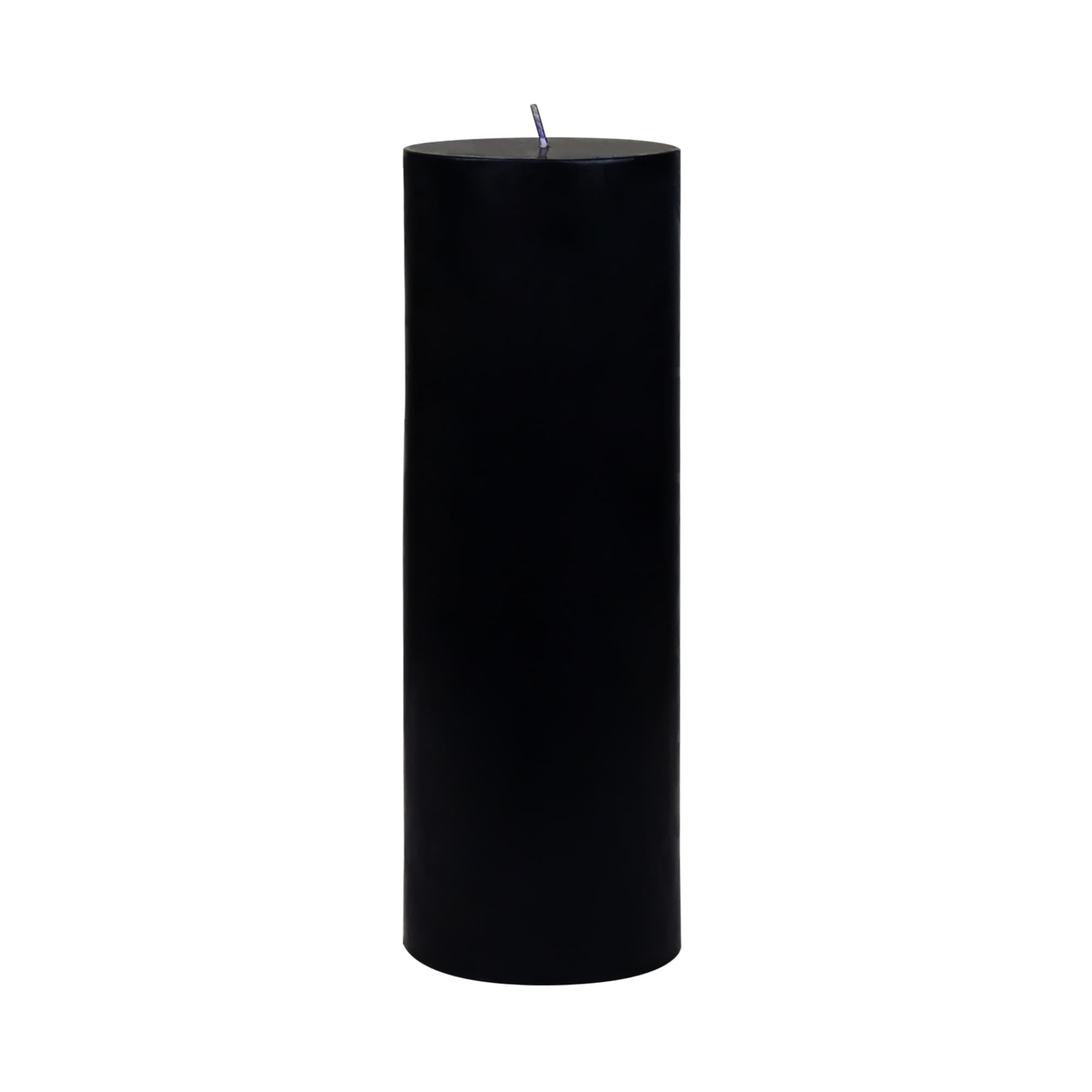 3 x 9 Inch Black Pillar Candle
