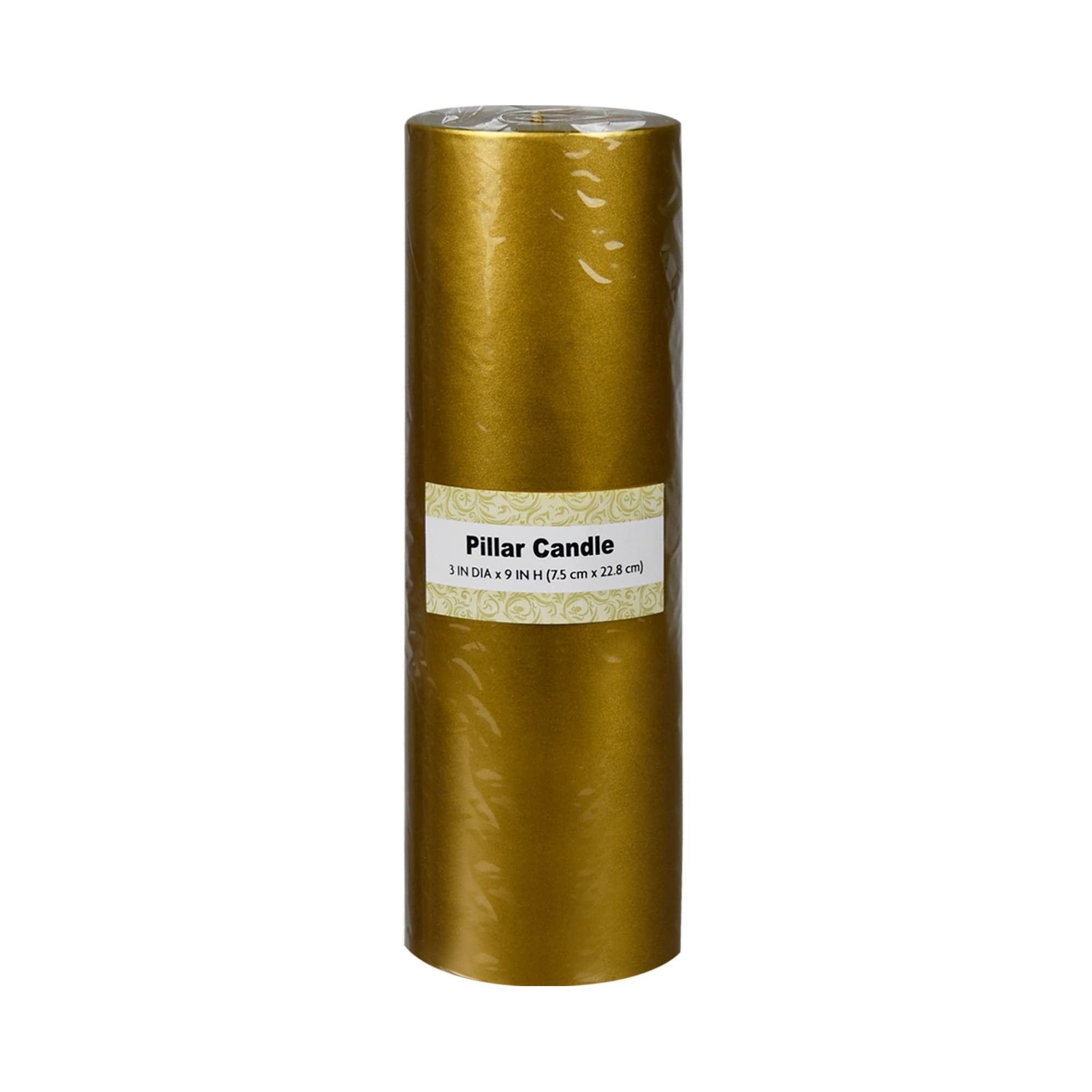 3 x 9 Inch Metallic Bronze Gold Pillar Candle 3 x 9 Inch Metallic Bronze Gold Pillar Candle