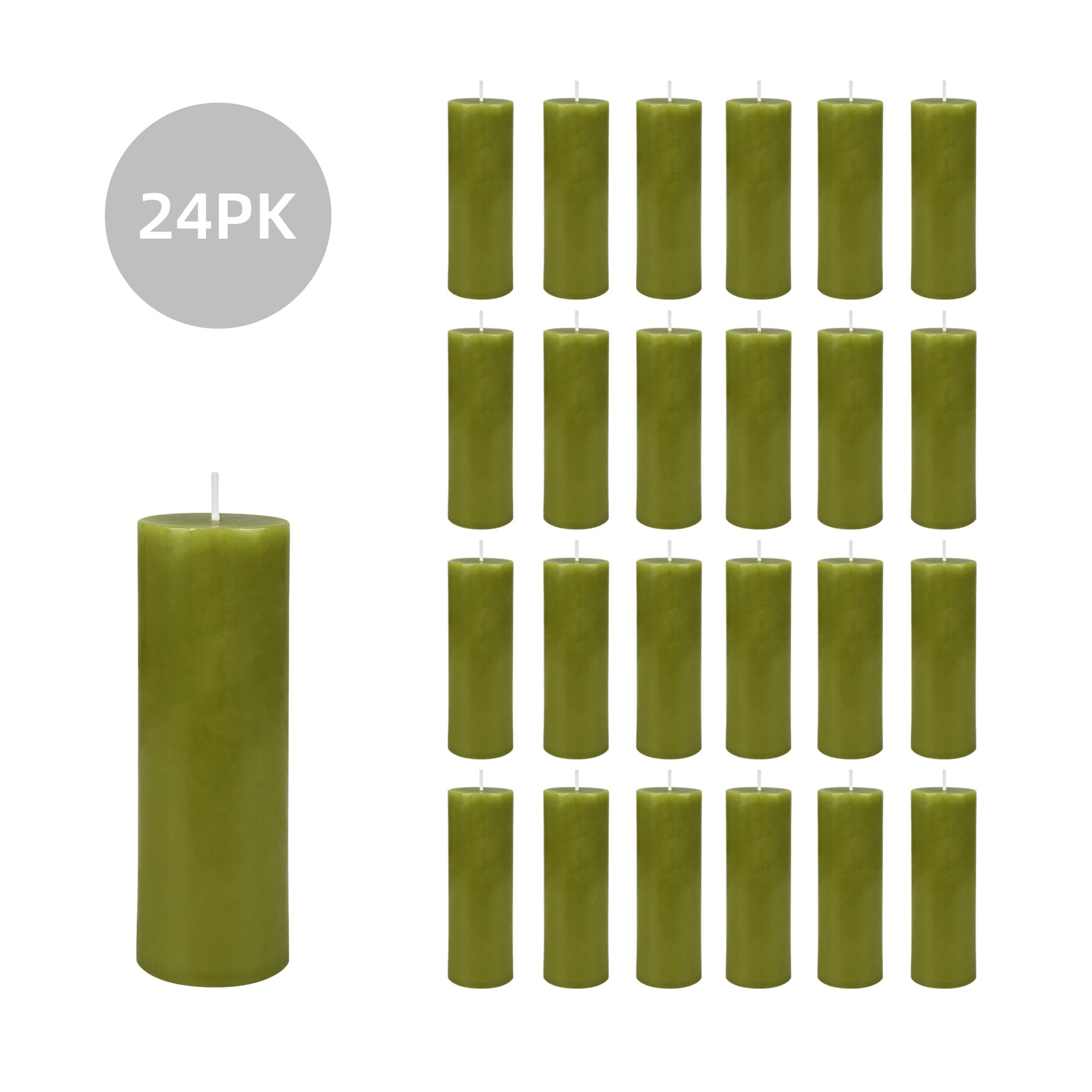 2 x 6 Inch Sage Green Pillar Candle (24pcs/Case) Bulk