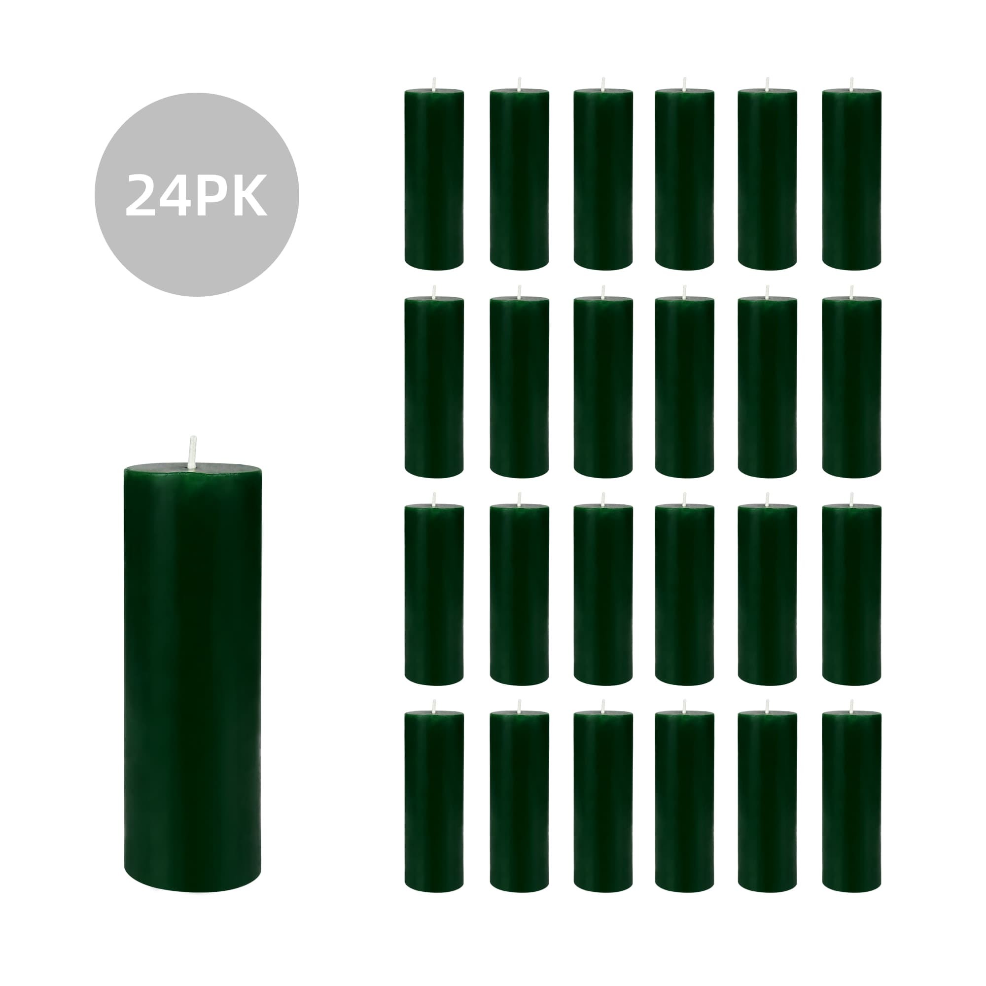2 x 6 Inch Hunter Green Pillar Candle (24pcs/Case) Bulk