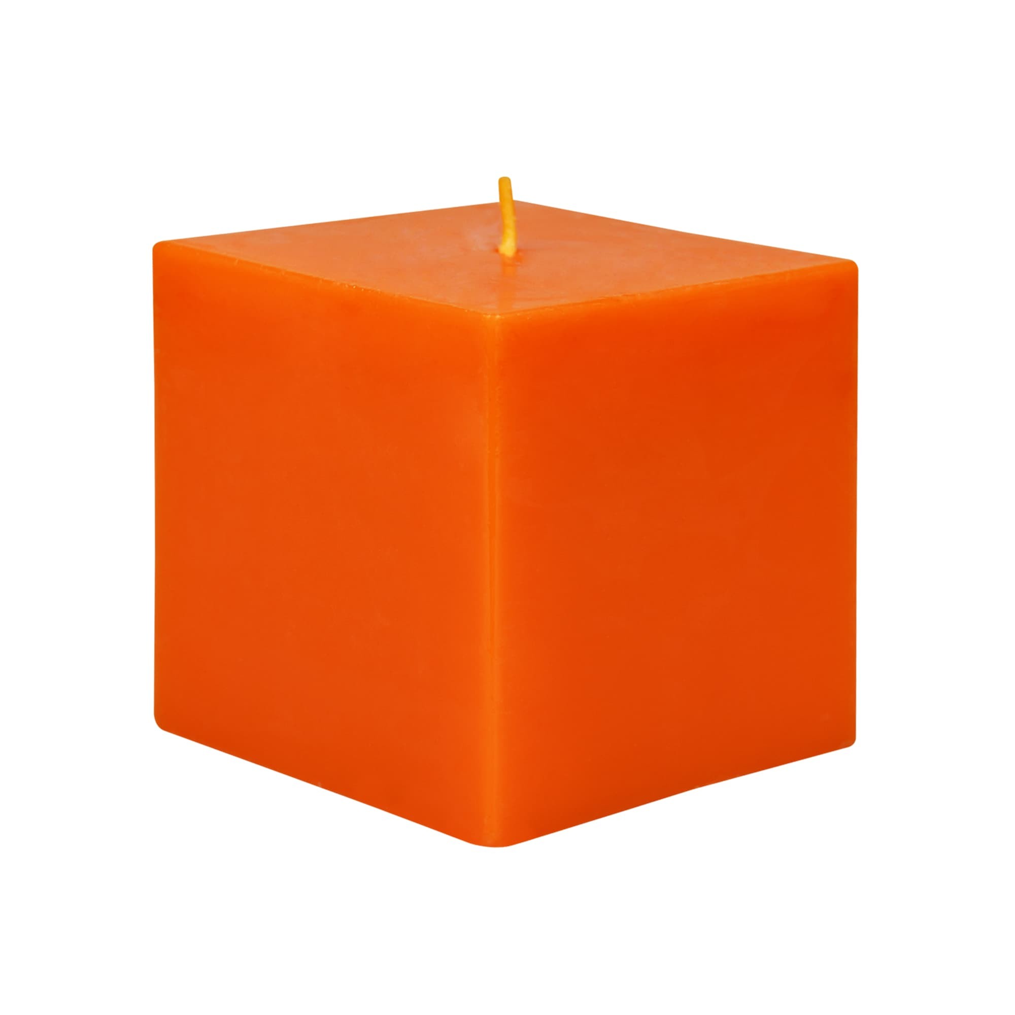 3 x 3 Inch Orange Square Pillar Candles