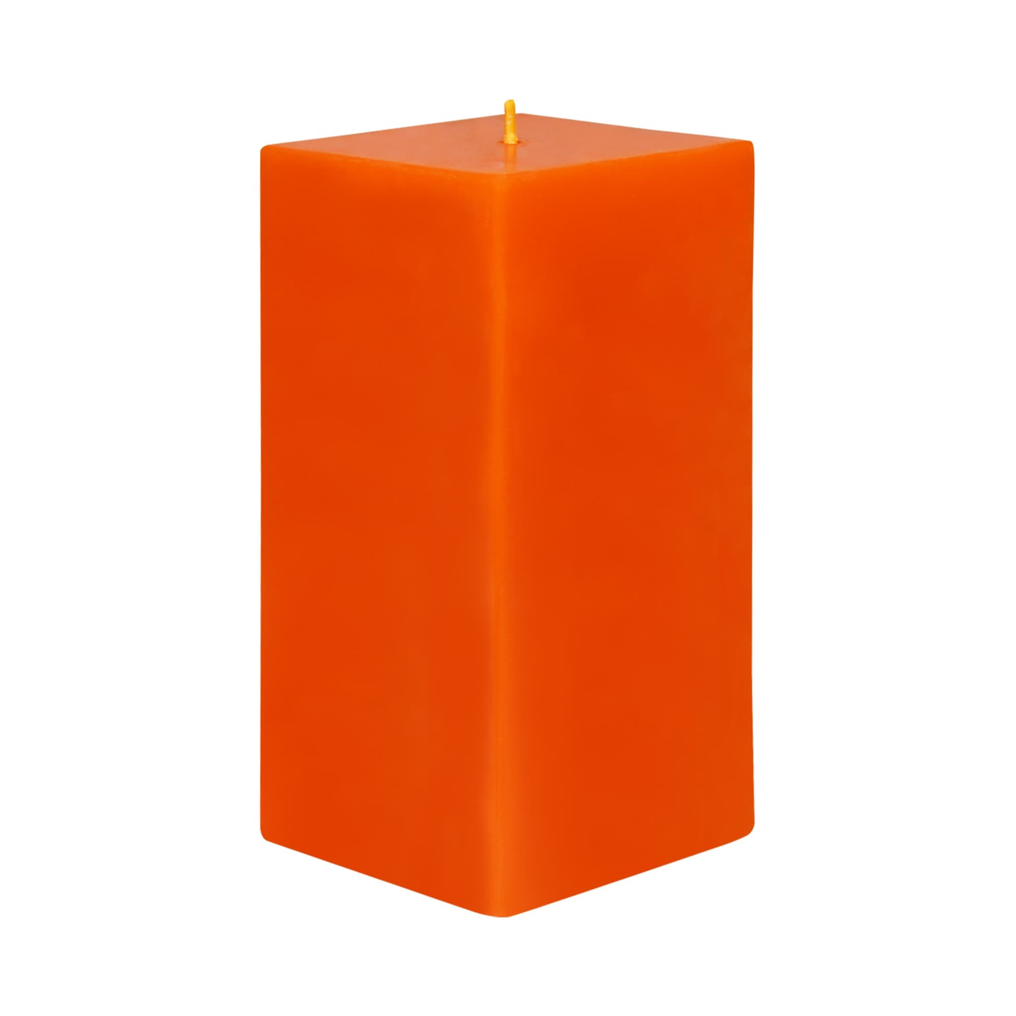 3 x 6 Inch Orange Square Pillar Candle