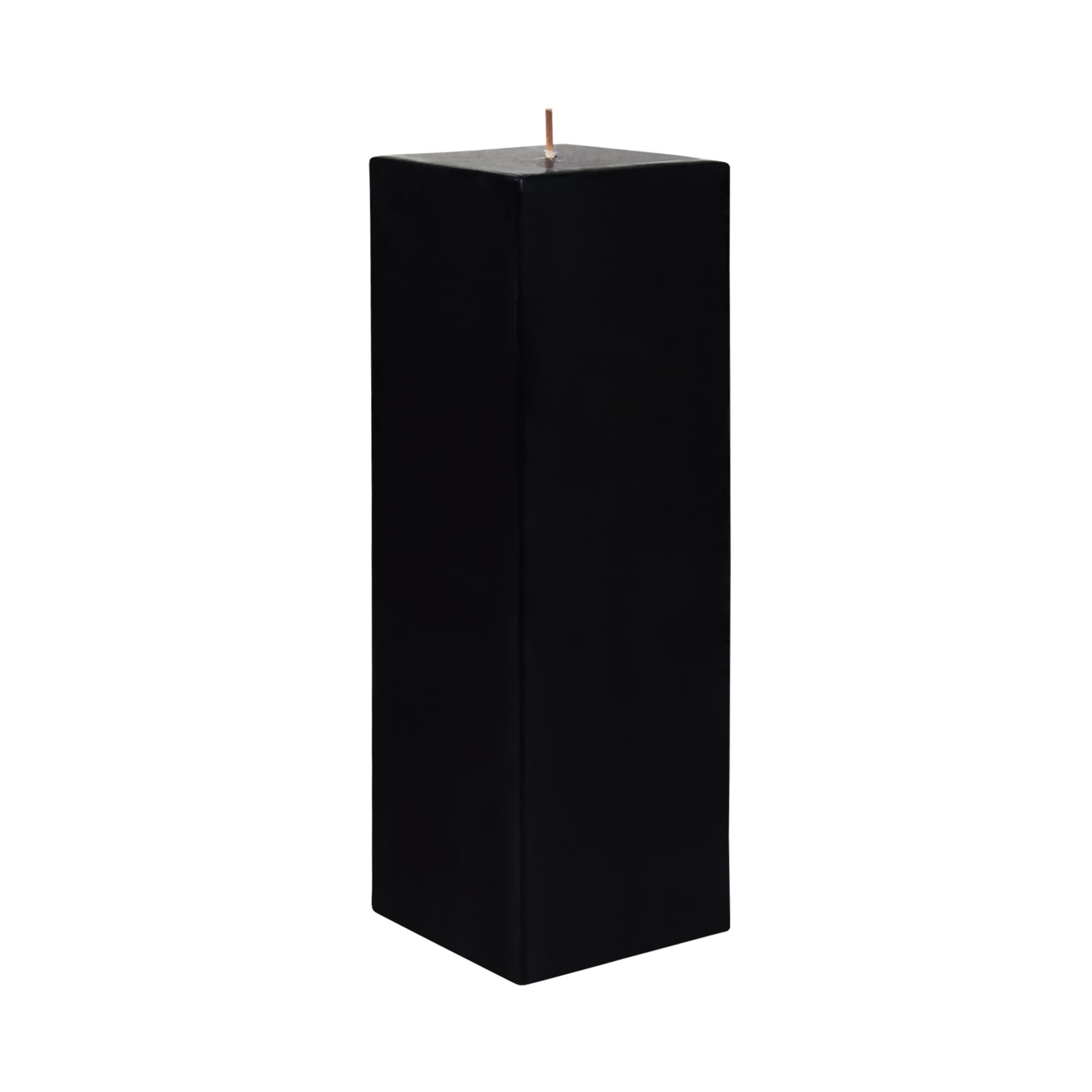 3 x 9 Inch Black Square Pillar Candle