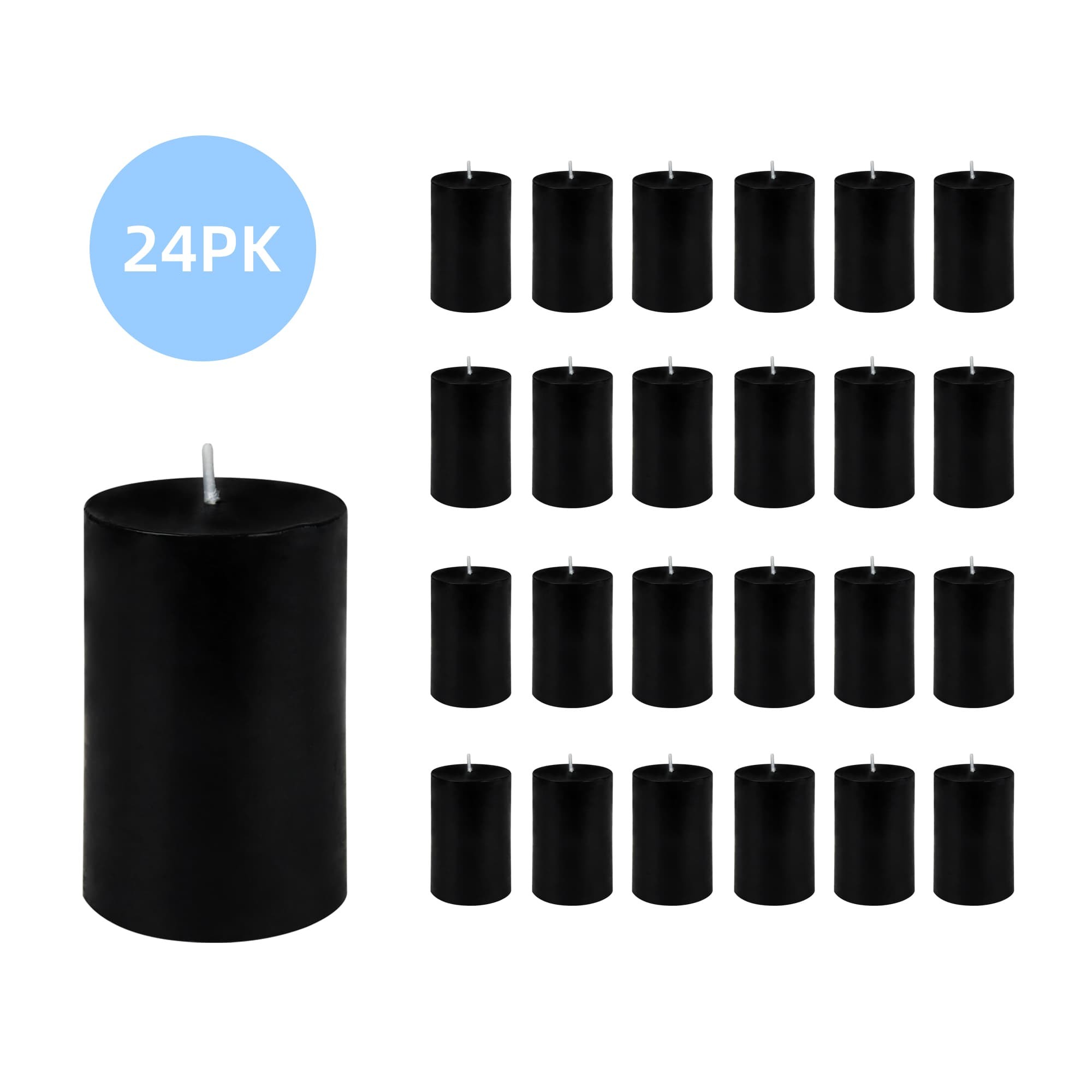 2 x 3 Inch Black Pillar Candle (24pcs/Case) Bulk