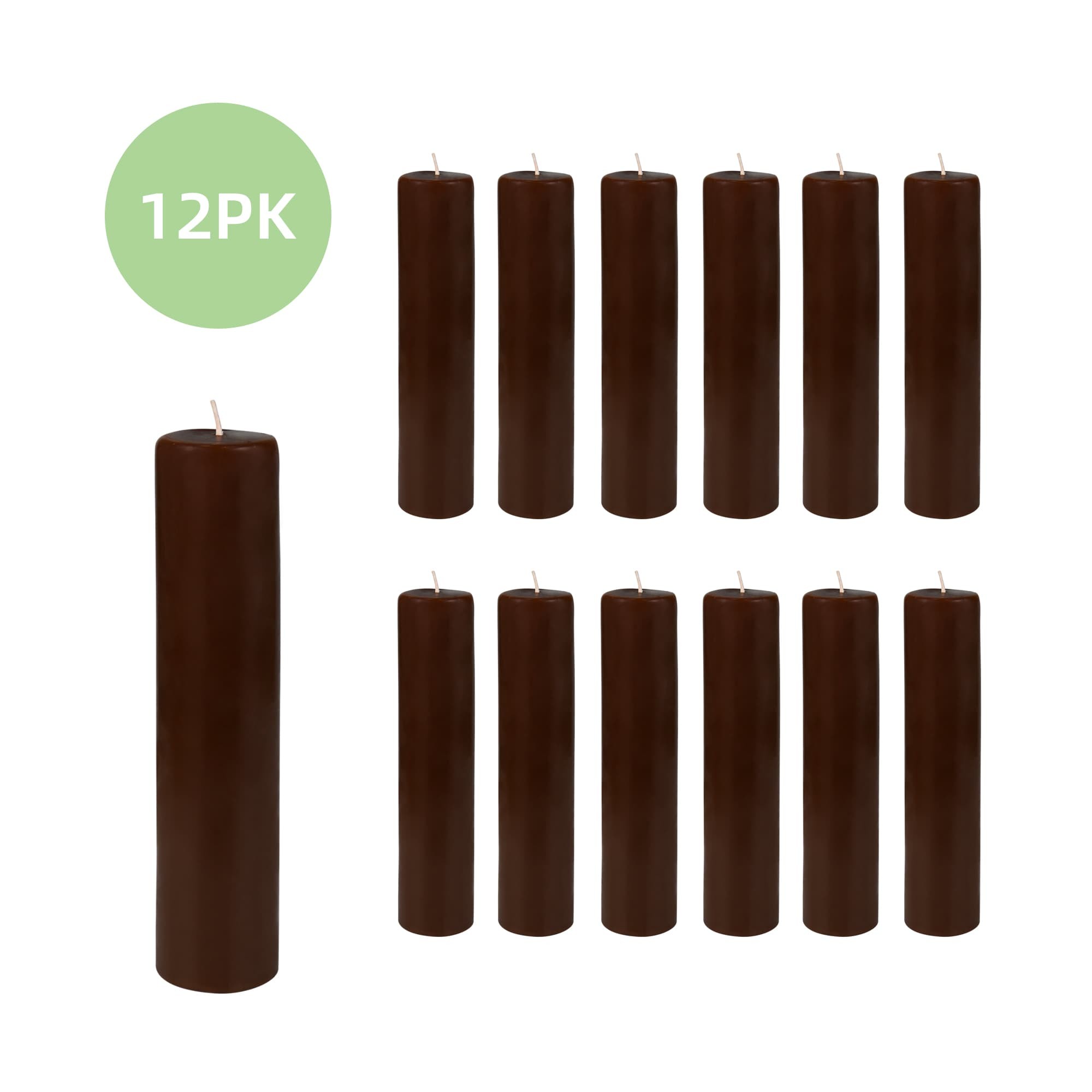 2 x 9 Inch Brown Pillar Candle (12pcs/Case) Bulk