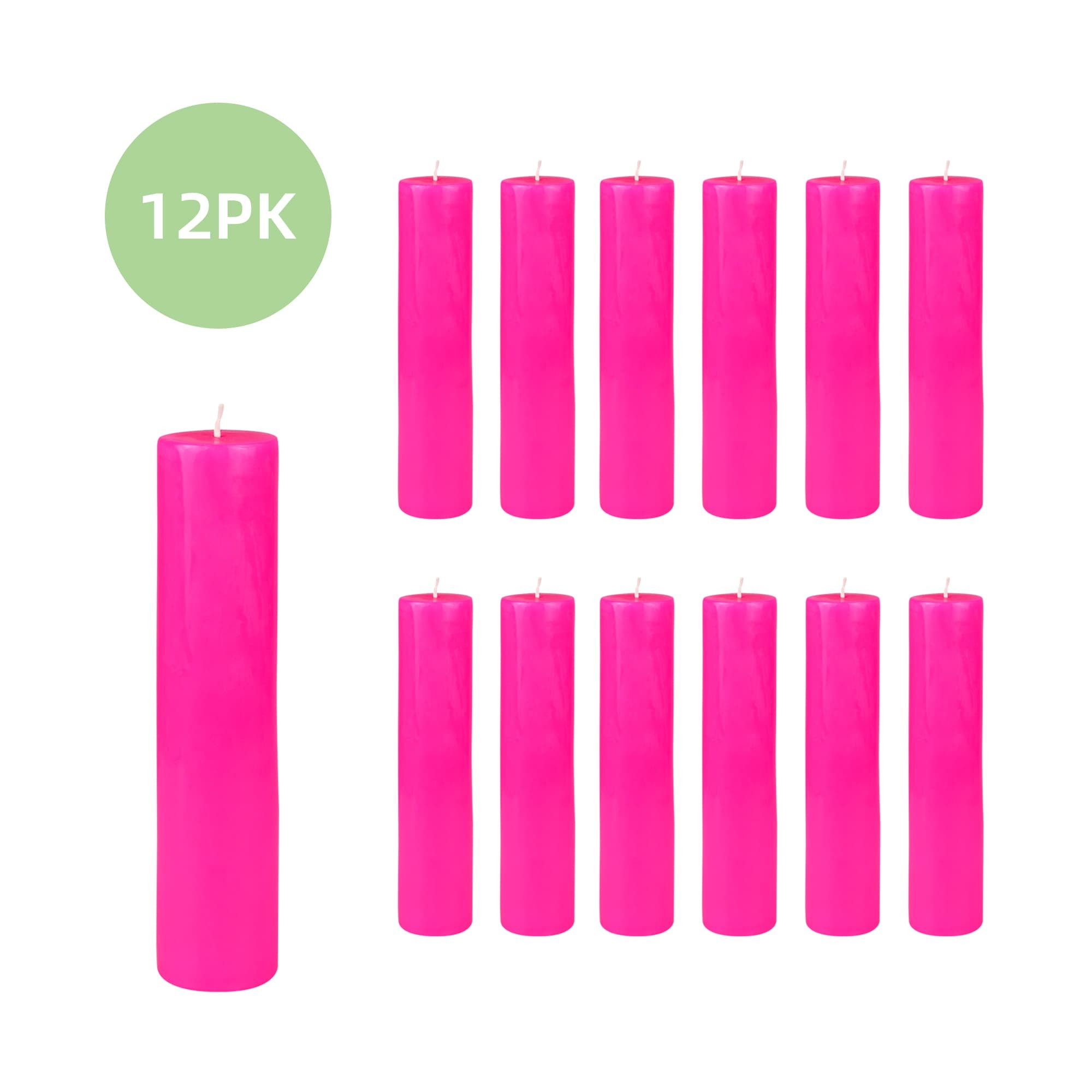 2 x 9 Inch Hot Pink Pillar Candle (12pcs/Case) Bulk