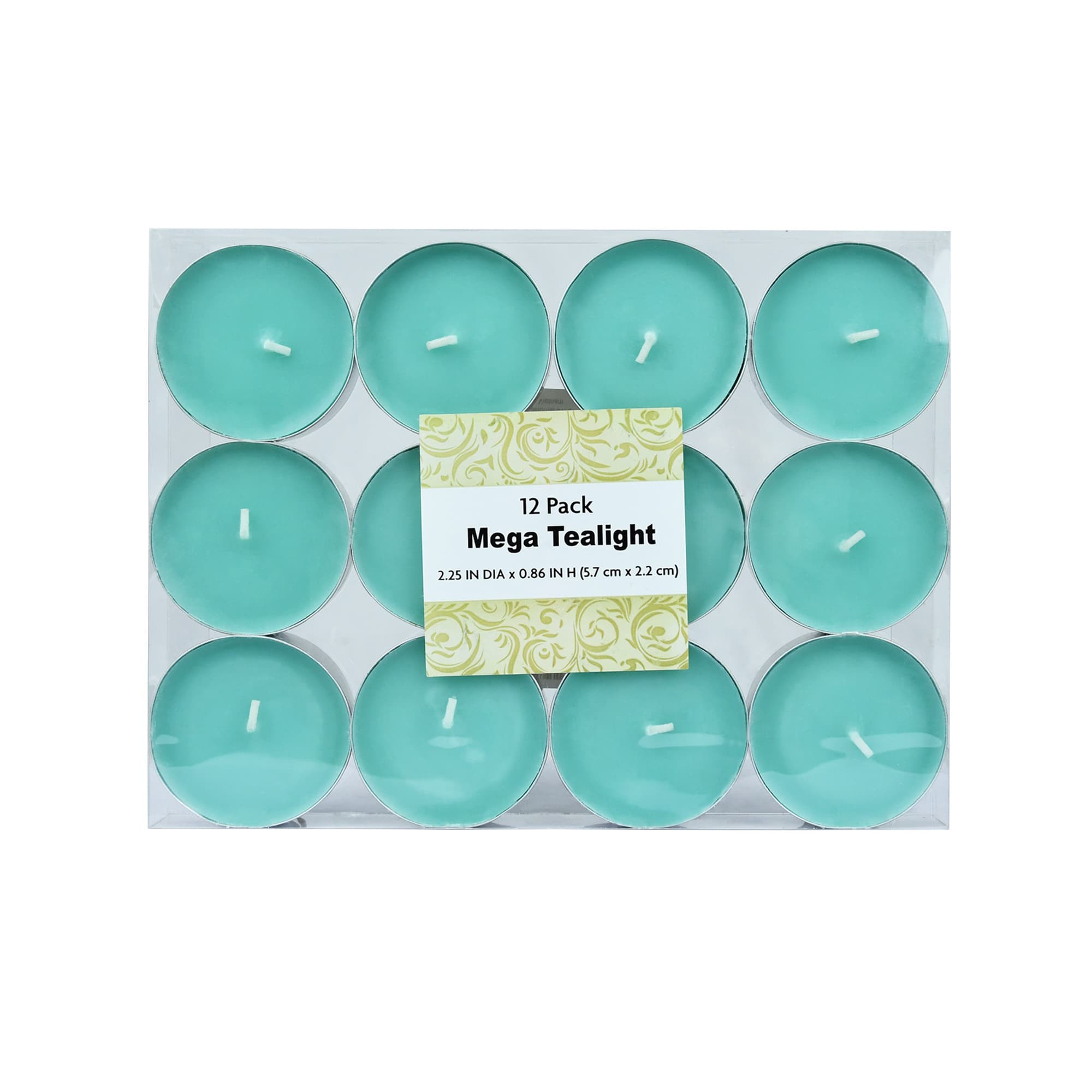 Mega Oversized Aqua Tealights (144pcs/Case) Bulk