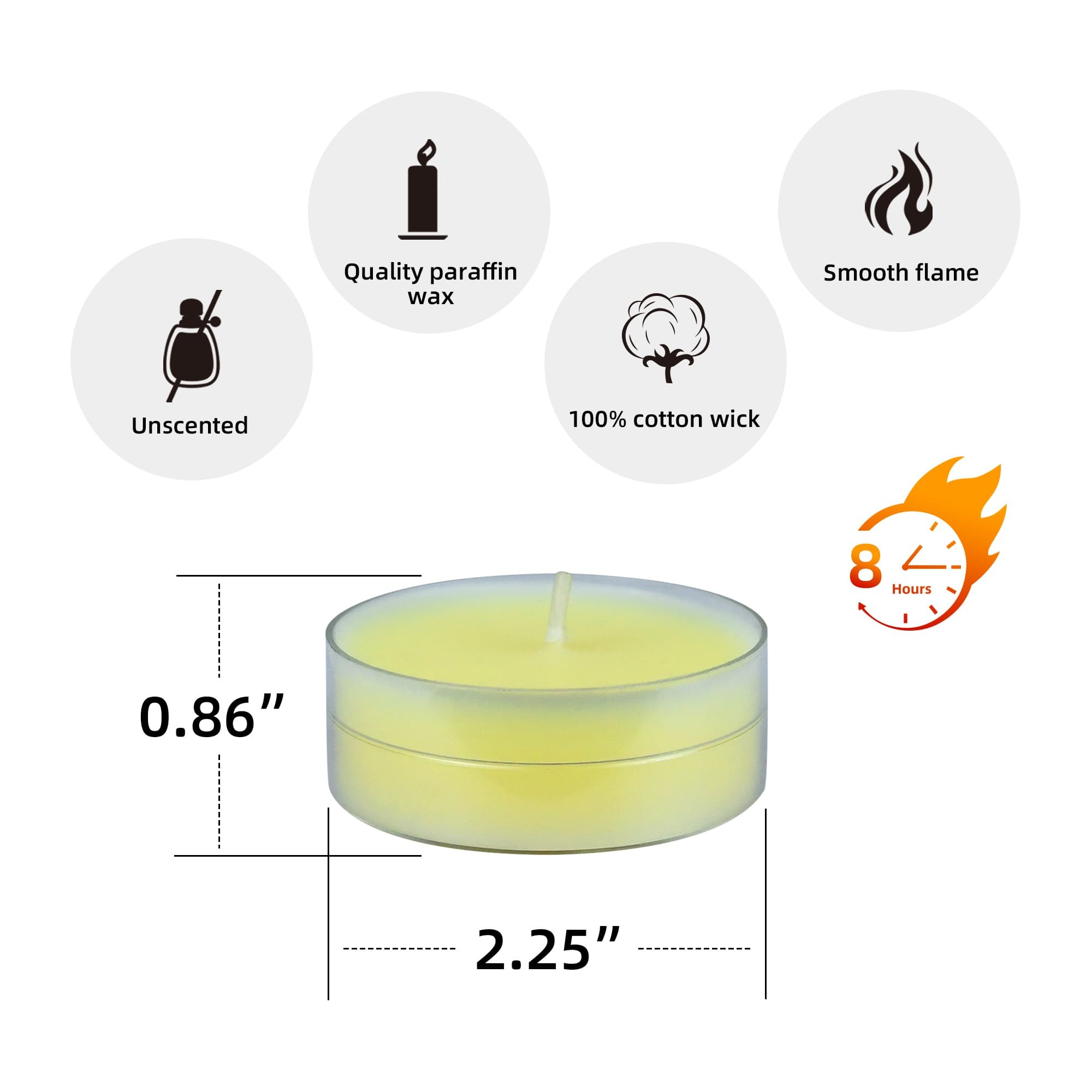 Mega Oversized Ivory Tealights (144pcs/Case) Bulk