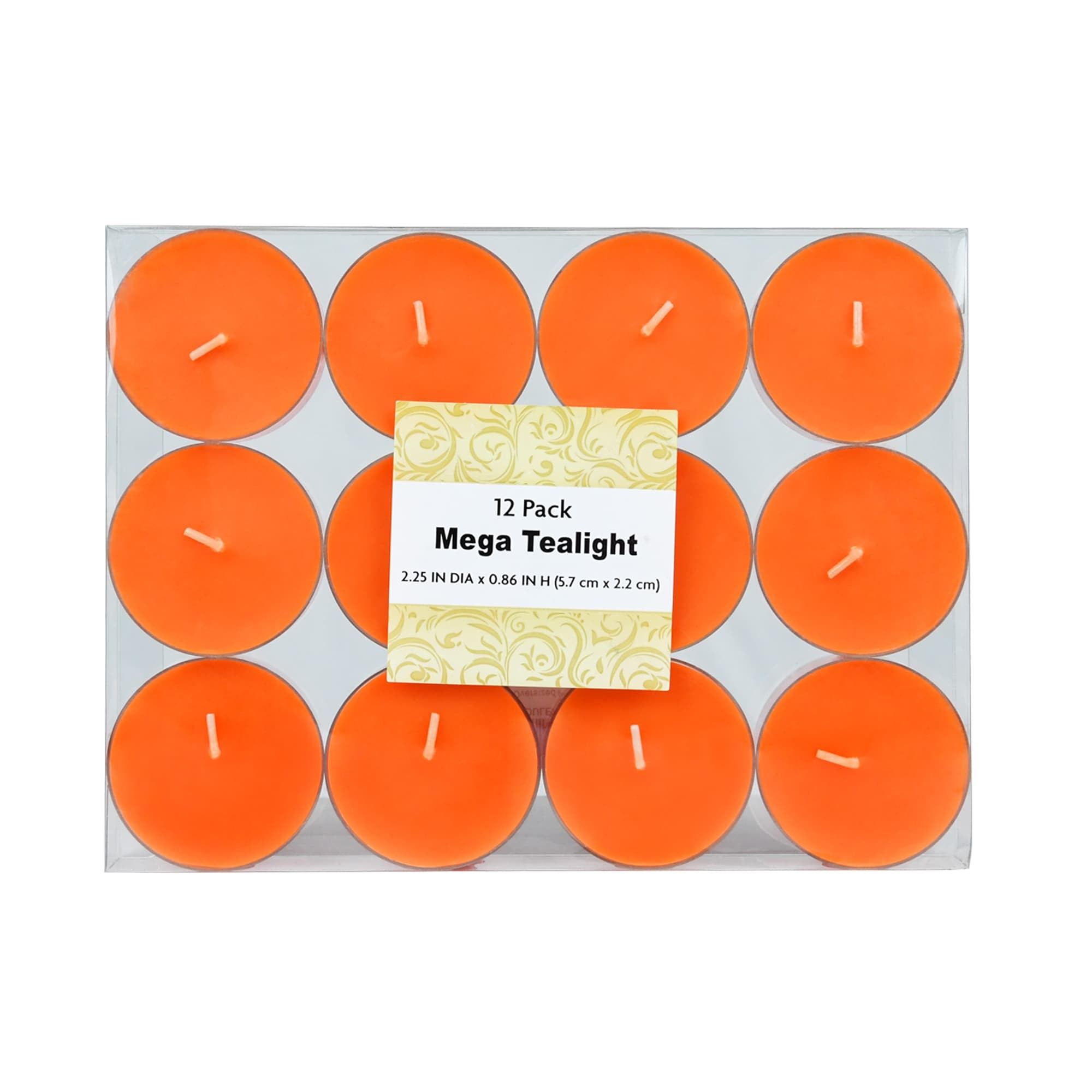Mega Oversized Orange Tealights (12pc/Box)