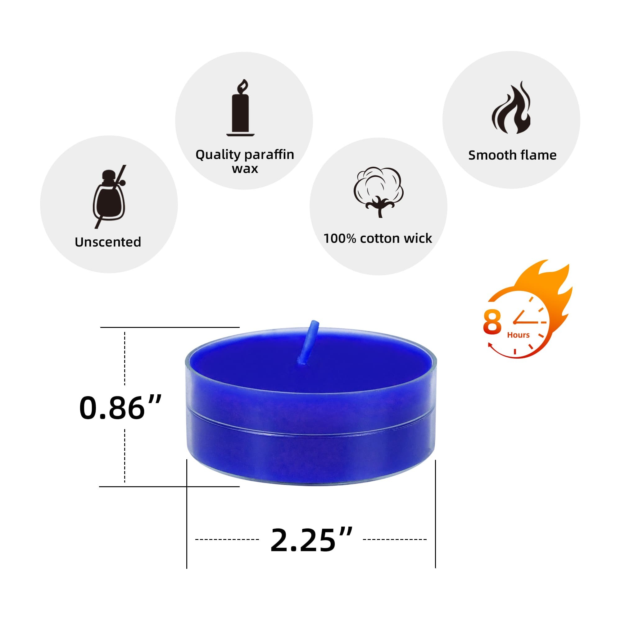 Mega Oversized Blue Tealights (144pcs/Case) Bulk Mega Oversized Blue Tealights (144pcs/Case) Bulk