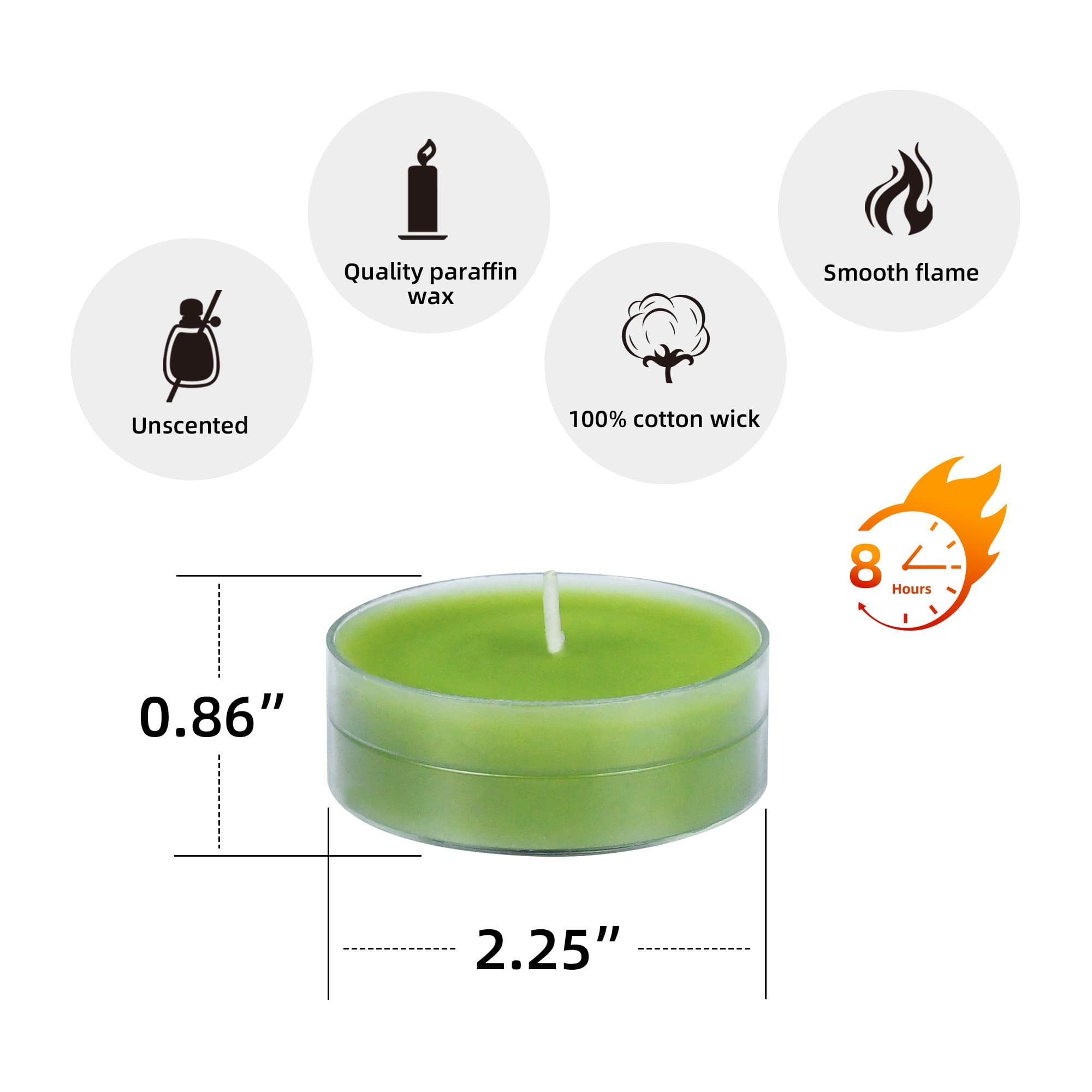 Mega Oversized Sage Green Tealights (12pc/Box)