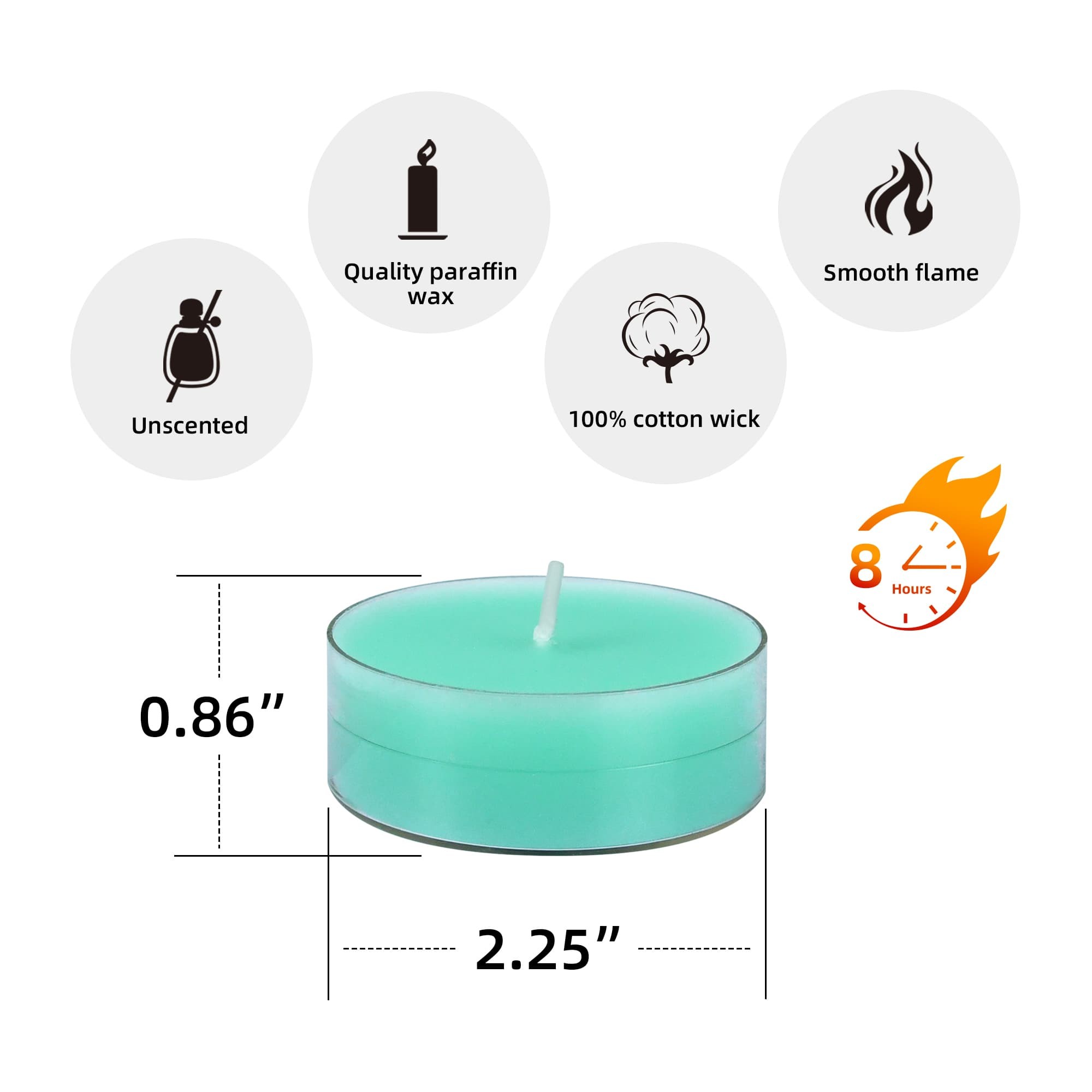 Mega Oversized Aqua Tealights (12pc/Box)