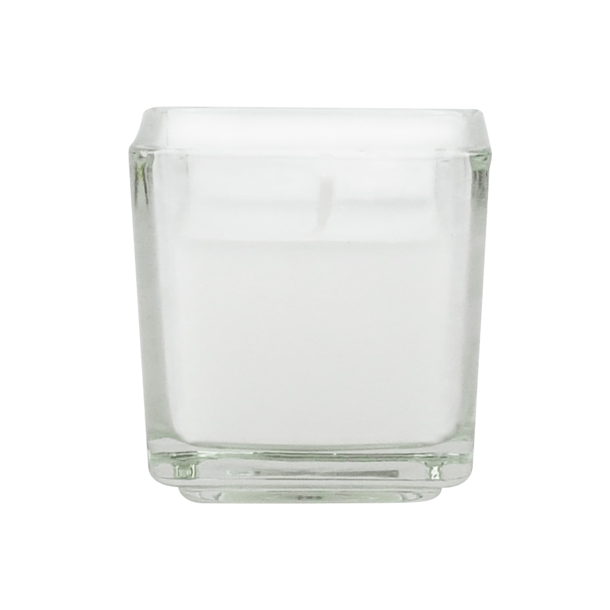 White Citronella Square Glass Votive Candles (12pc/Box)