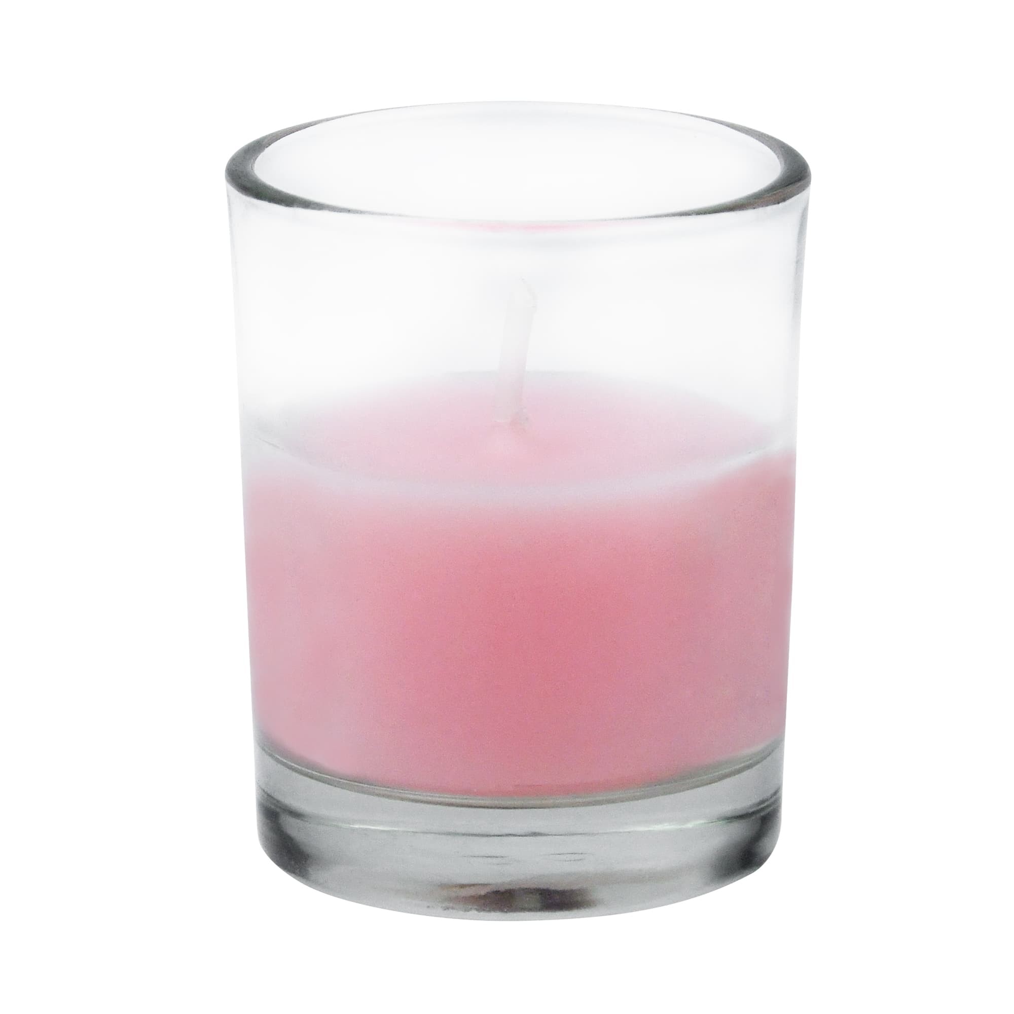 Light Rose Round Glass Votive Candles (12pc/Box)