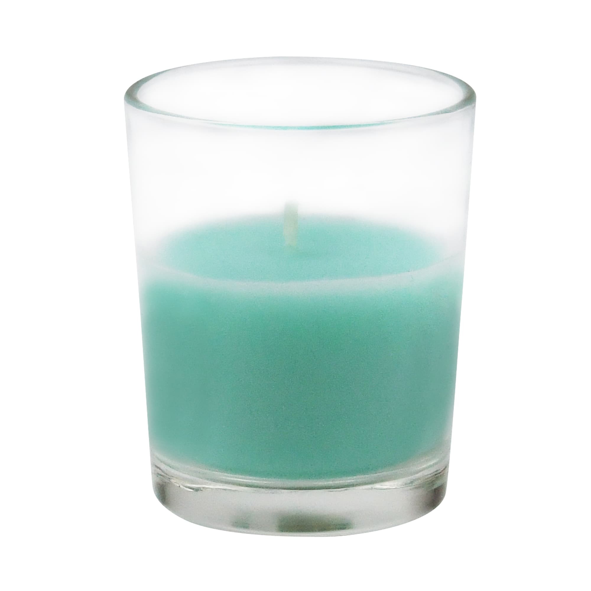 Aqua Round Glass Votive Candles (96pcs/Case) Bulk