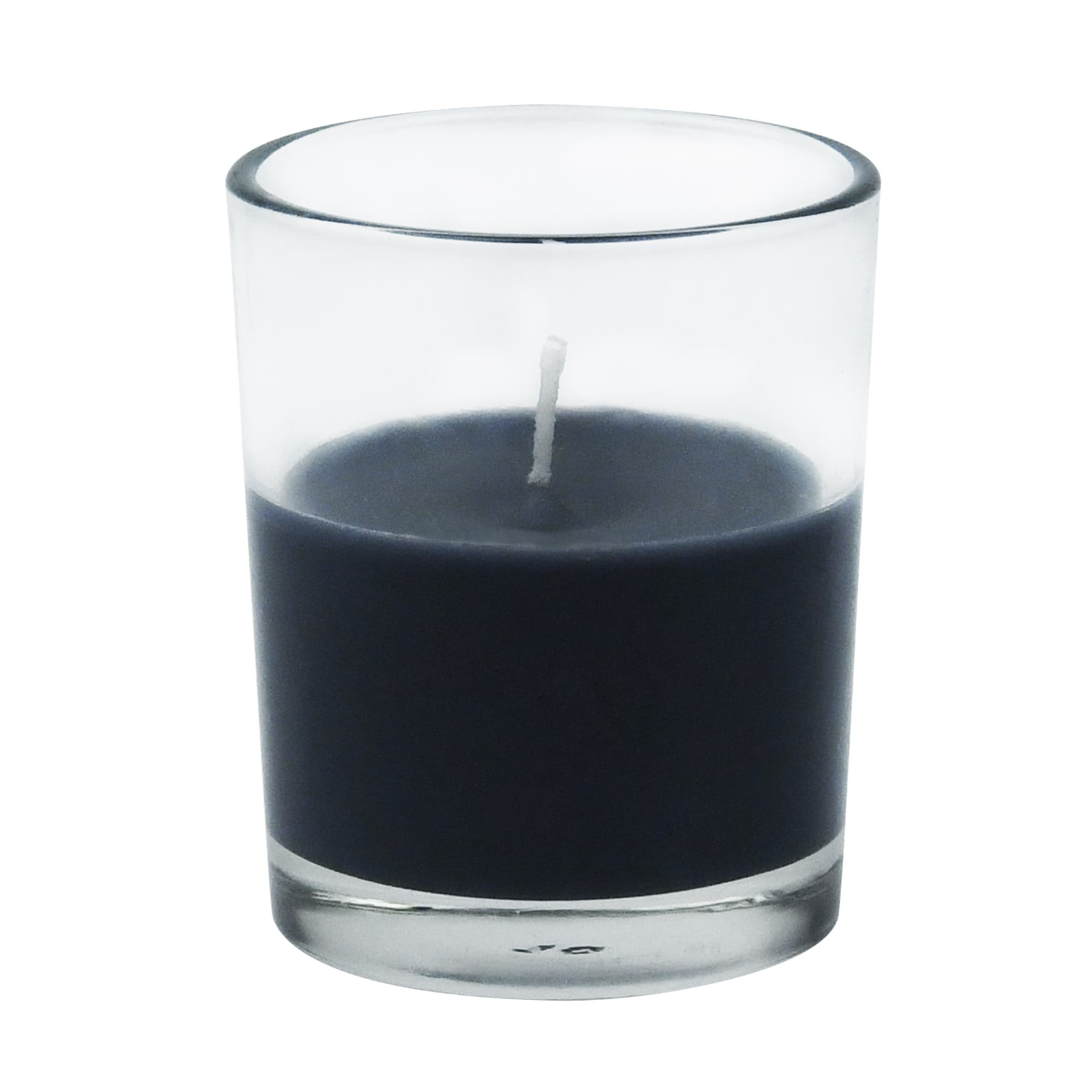 Black Round Glass Votive Candles (12pc/Box)