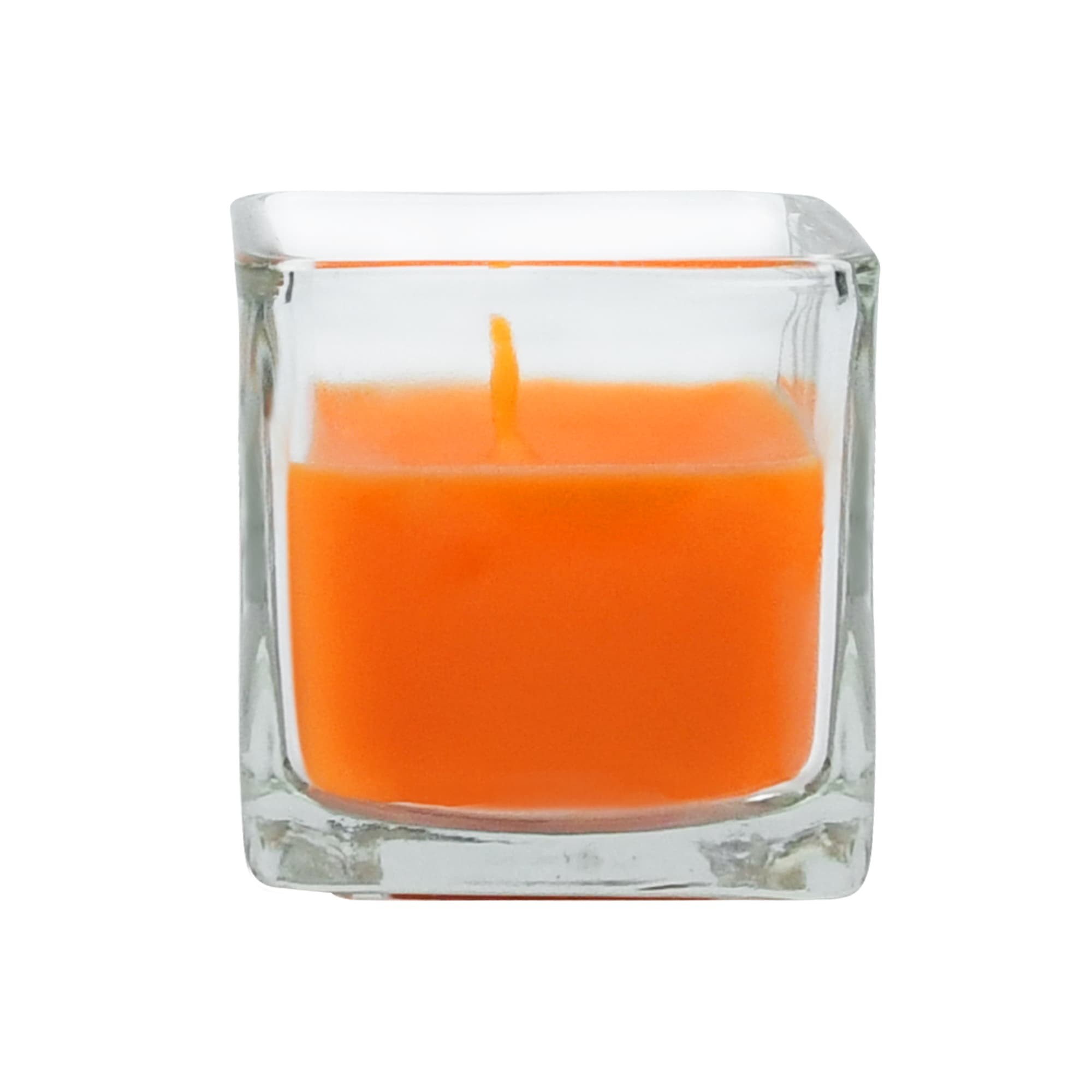 Orange Square Glass Votive Candles (96pcs/Case) Bulk
