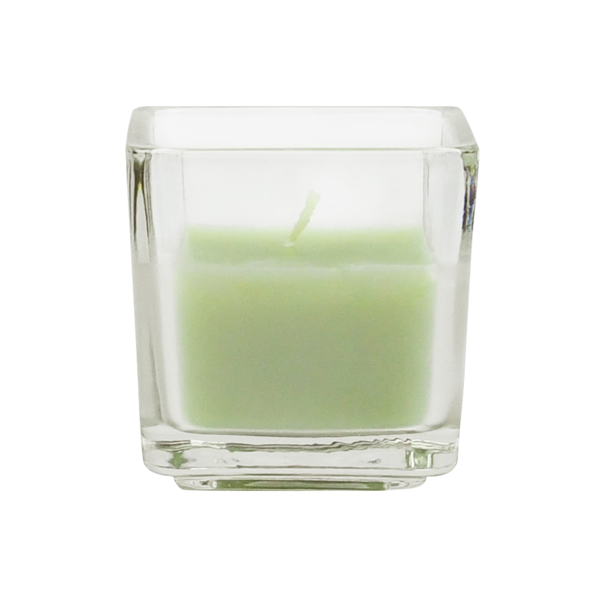 Sage Green Square Glass Votive Candles (12pc/Box)