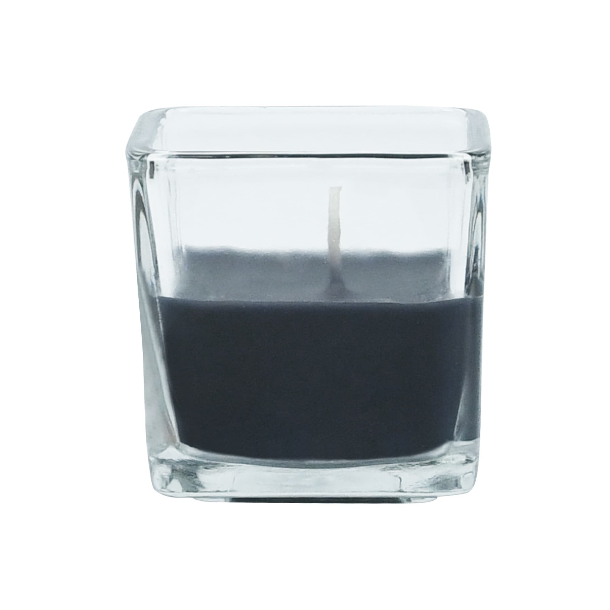 Black Square Glass Votive Candles (12pc/Box)