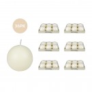 3 Inch Pale Ivory Ball Candles (36pcs/Case) Bulk