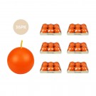 3 Inch Orange Ball Candles (36pcs/Case) Bulk